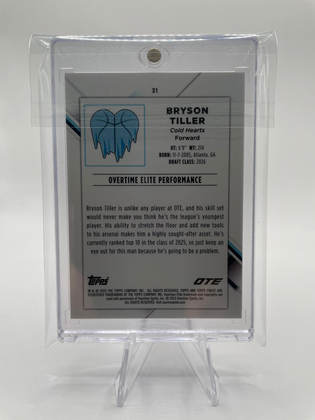 2022-23 Topps OTE Finest Bryson Tiller Pink Refractor Rookie /125 #31