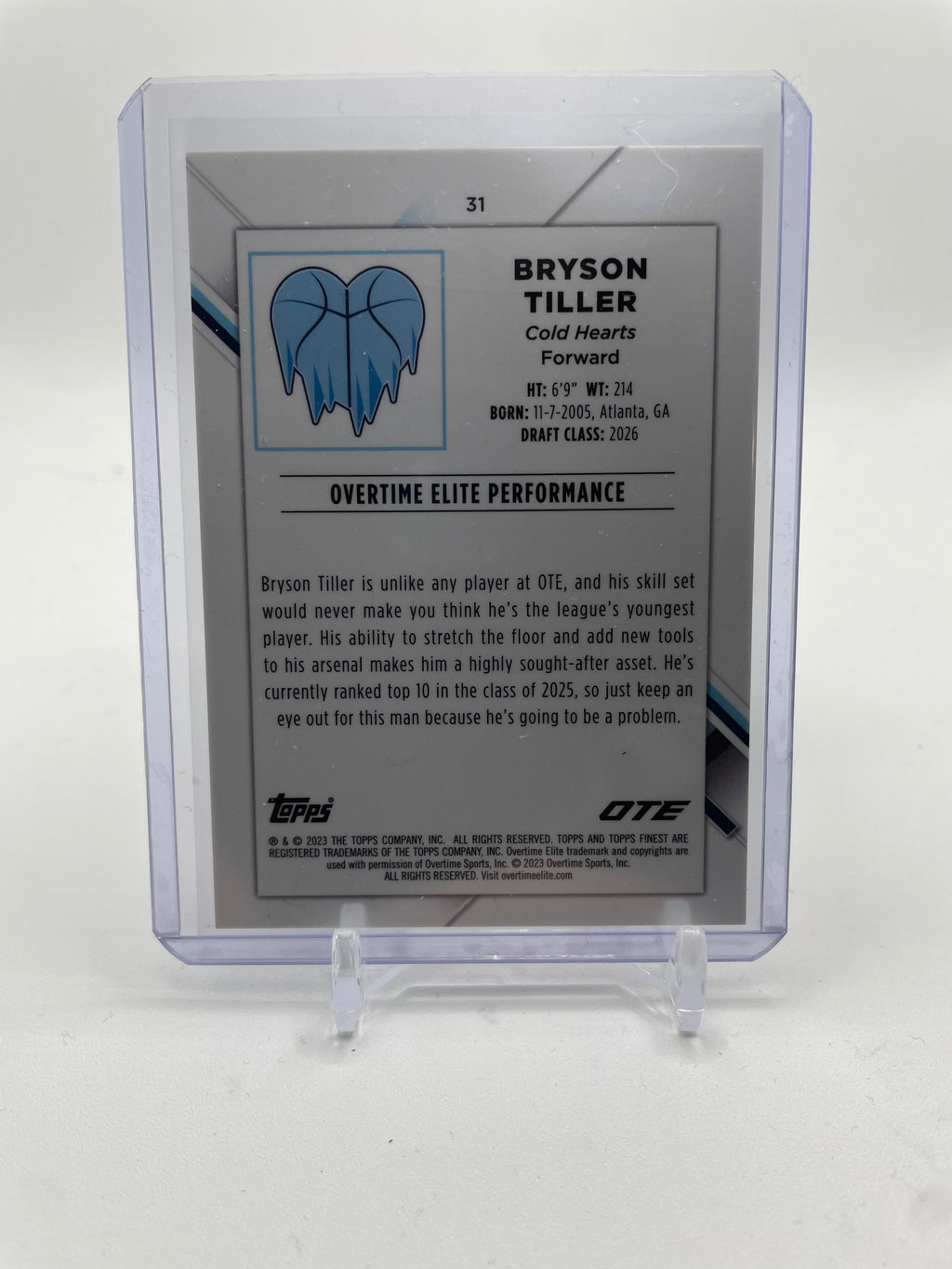 2022-23 Topps OTE Finest Bryson Tiller Pink Refractor Rookie /125 #31