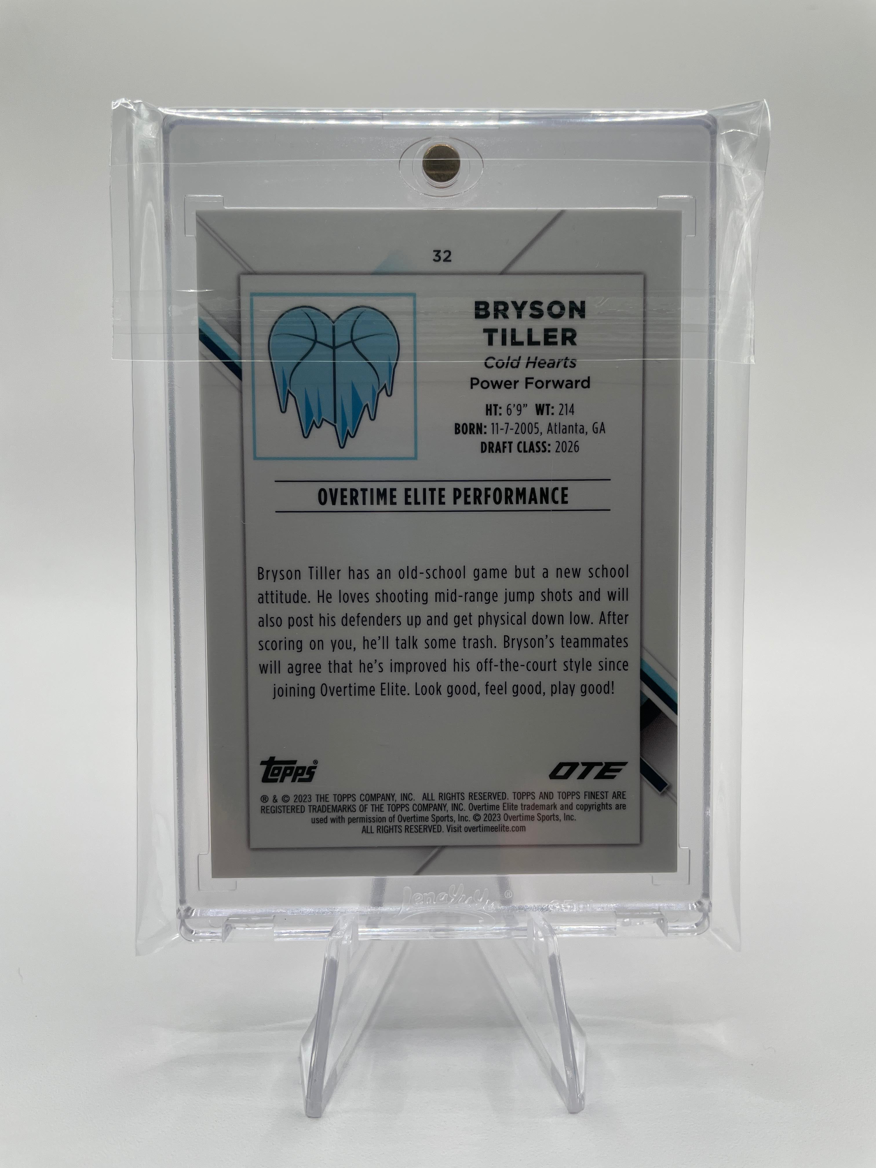 2022-23 Topps OTE Finest Bryson Tiller Pink Refractor Rookie /125 #32