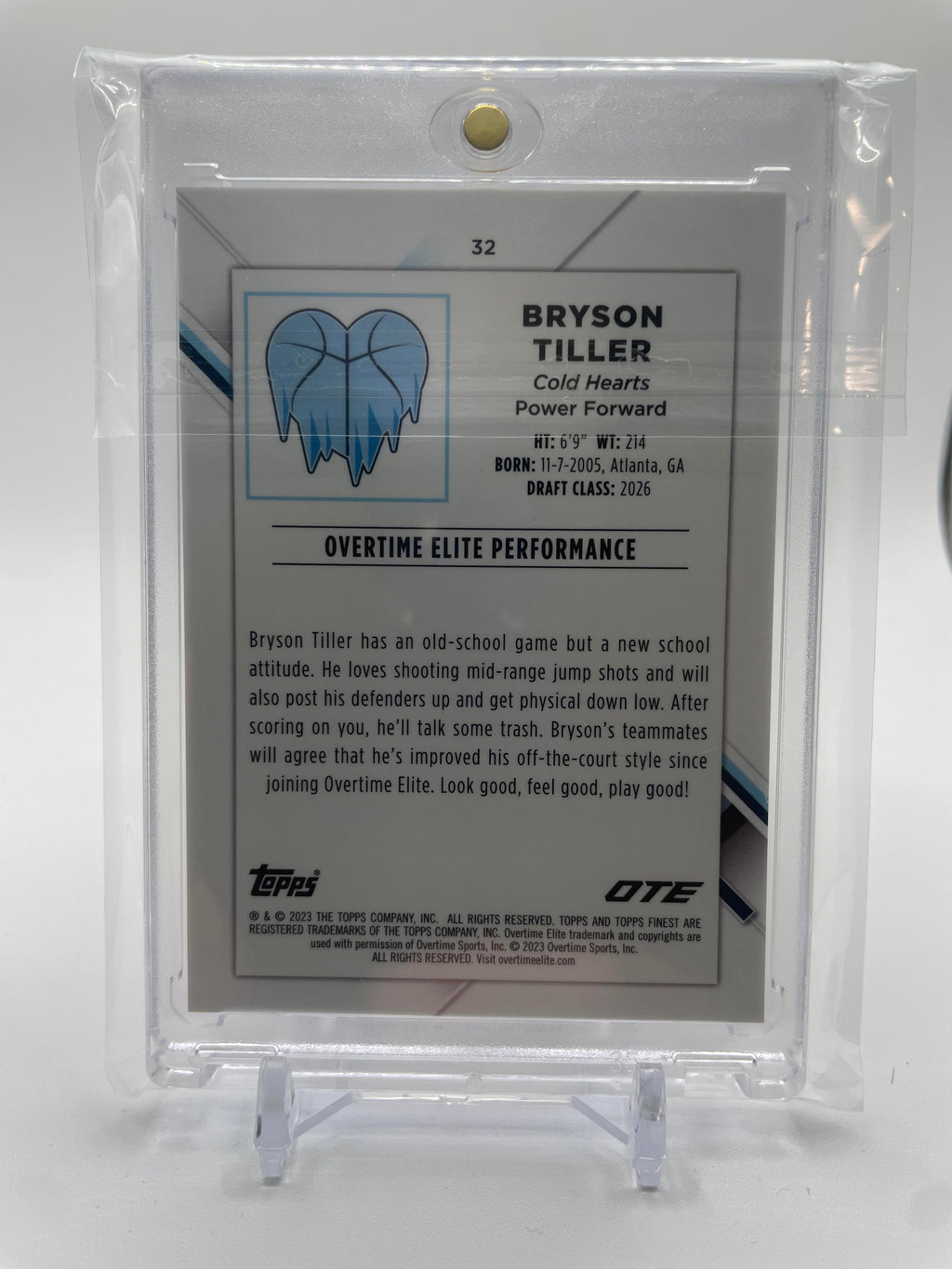 2022-23 Topps OTE Finest Bryson Tiller Pink Refractor Rookie /125 #32