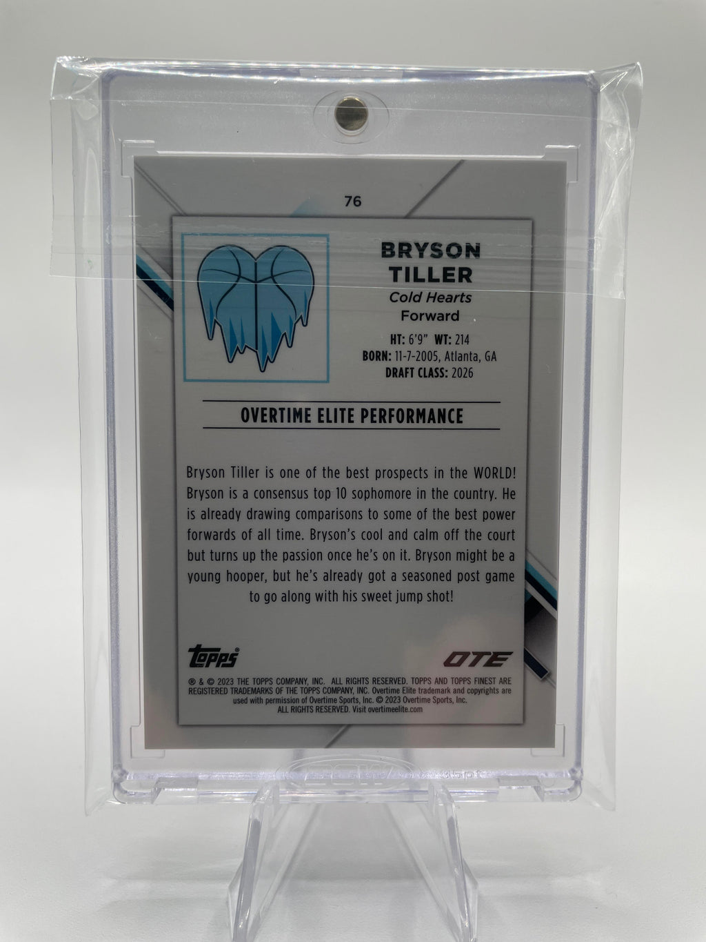 2022-23 Topps OTE Finest Bryson Tiller Pink Refractor Rookie /125 #76