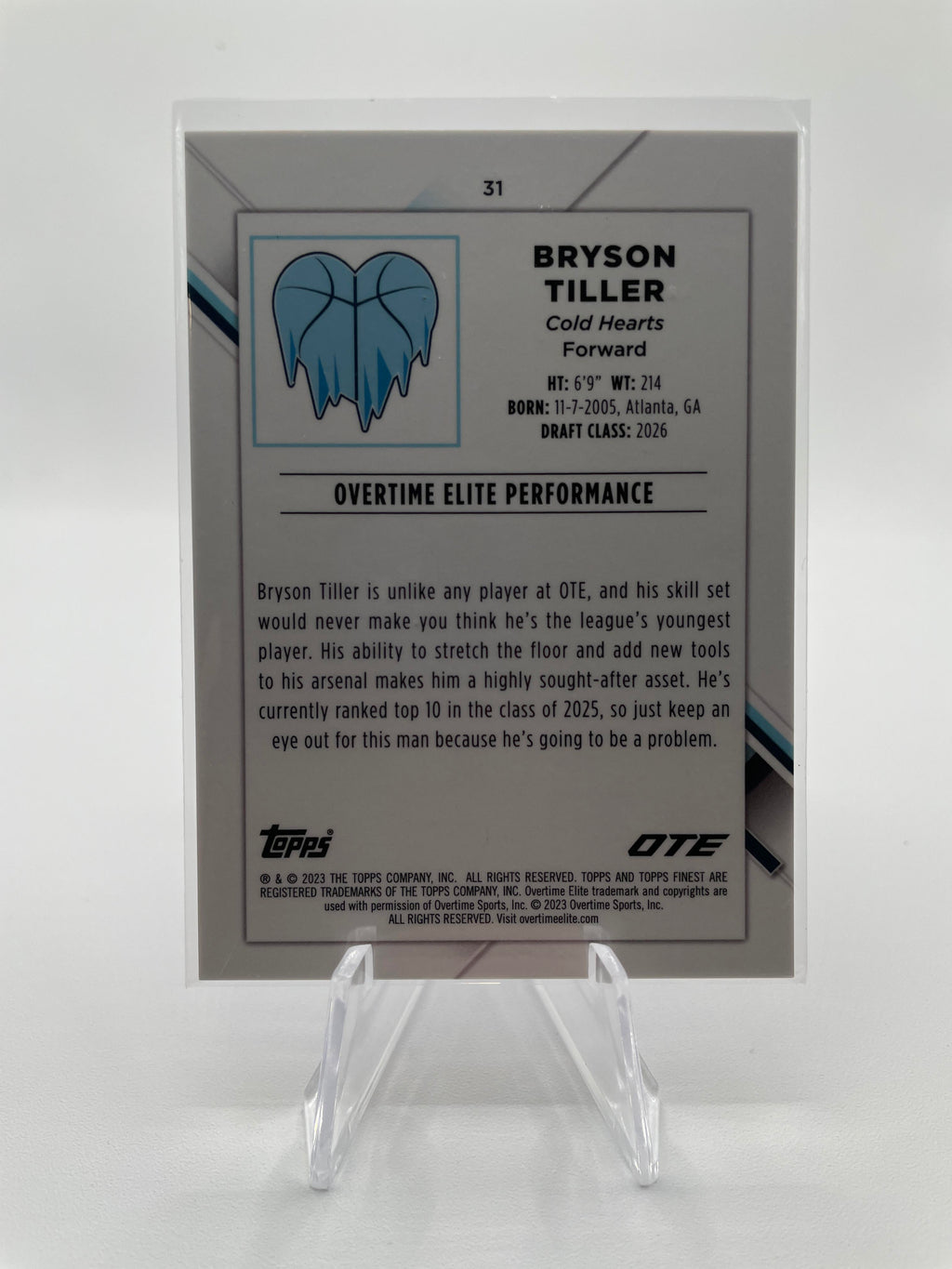 2022-23 Topps OTE Finest Bryson Tiller Purple Refractor Rookie /250 #31