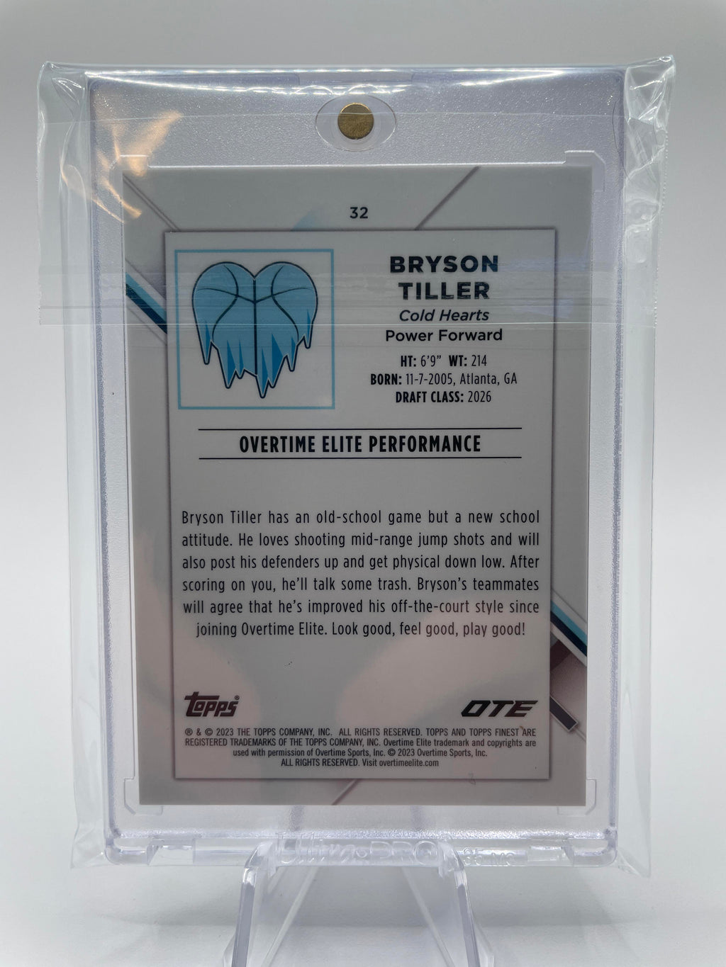 2022-23 Topps OTE Finest Bryson Tiller Purple Refractor Rookie /250 #32