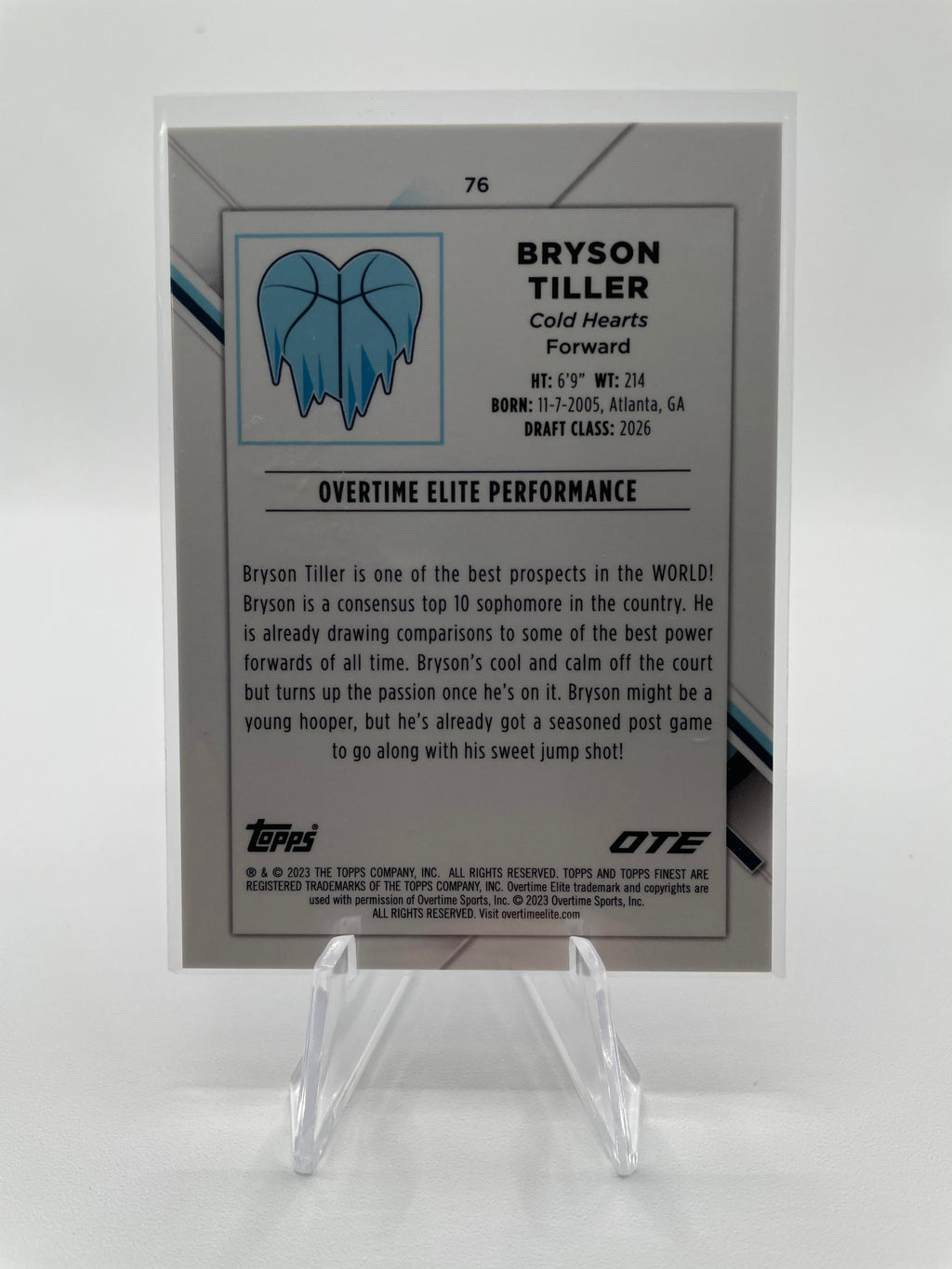 2022-23 Topps OTE Finest Bryson Tiller Purple Refractor Rookie /250 #76