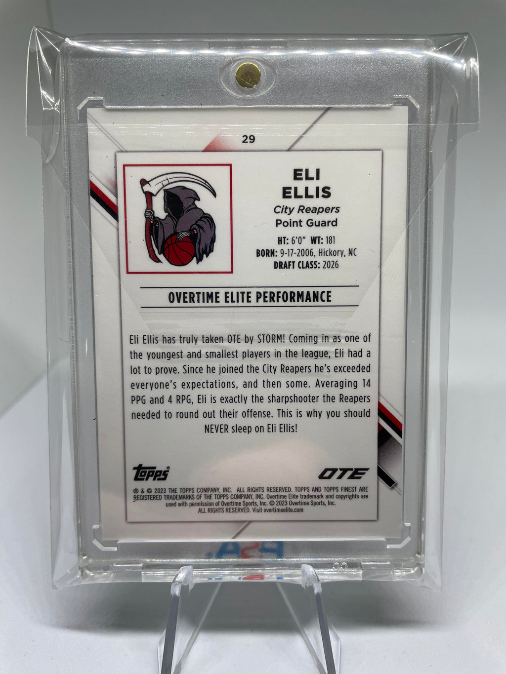 2022-23 Topps OTE Finest Eli Ellis Diamond Sparkle Refractor Rookie /175