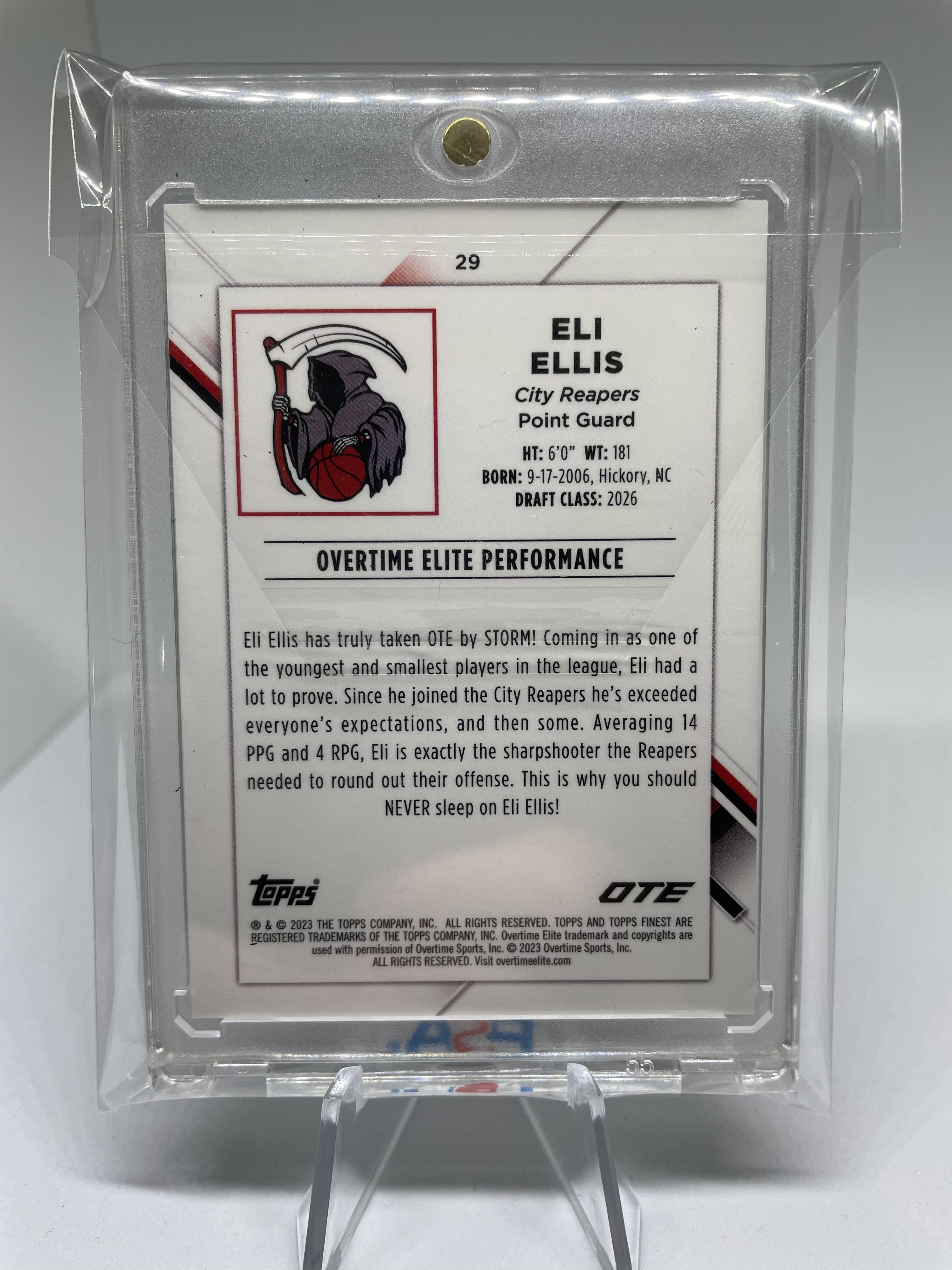 2022-23 Topps OTE Finest Eli Ellis Diamond Sparkle Refractor Rookie /175