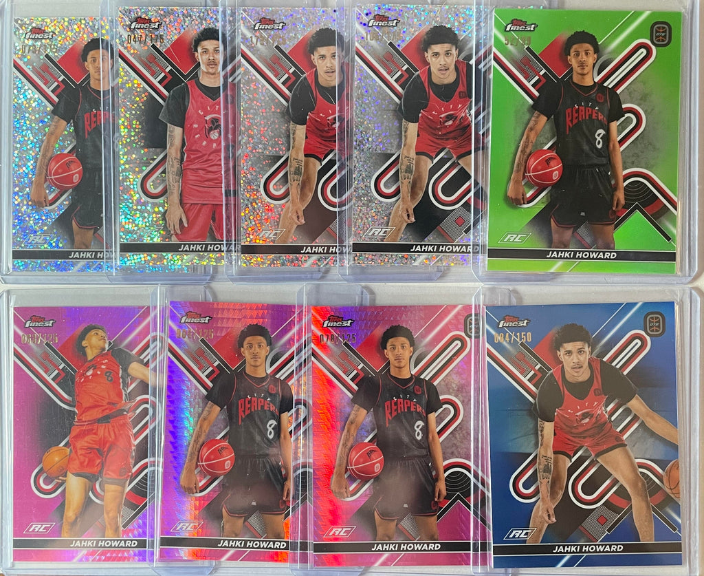 2022-23 Topps OTE Finest Jahki Howard Green /99 Blue /150 Pink /125 Set (x9)