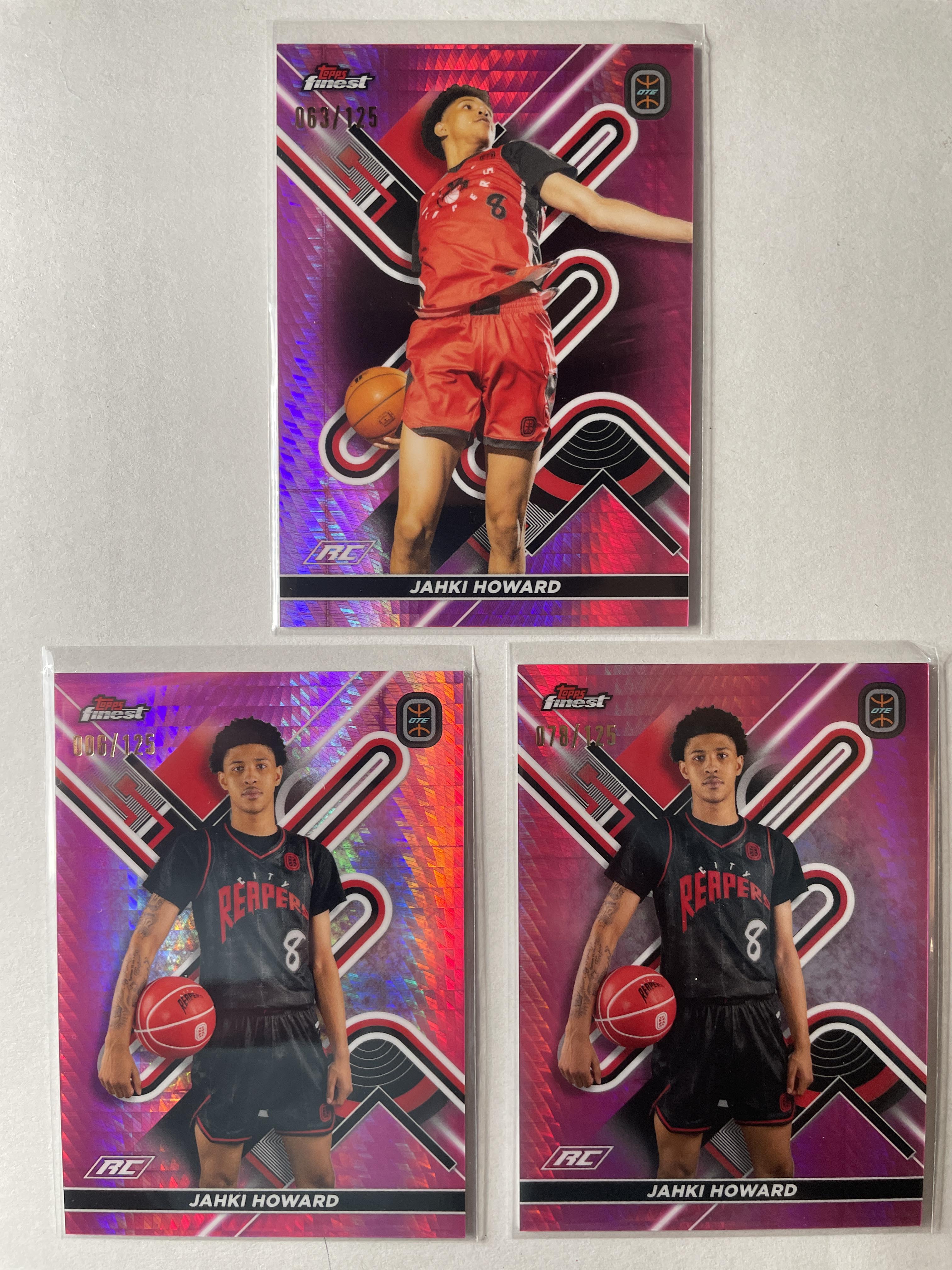 2022-23 Topps OTE Finest Jahki Howard Green /99 Blue /150 Pink /125 Set (x9)