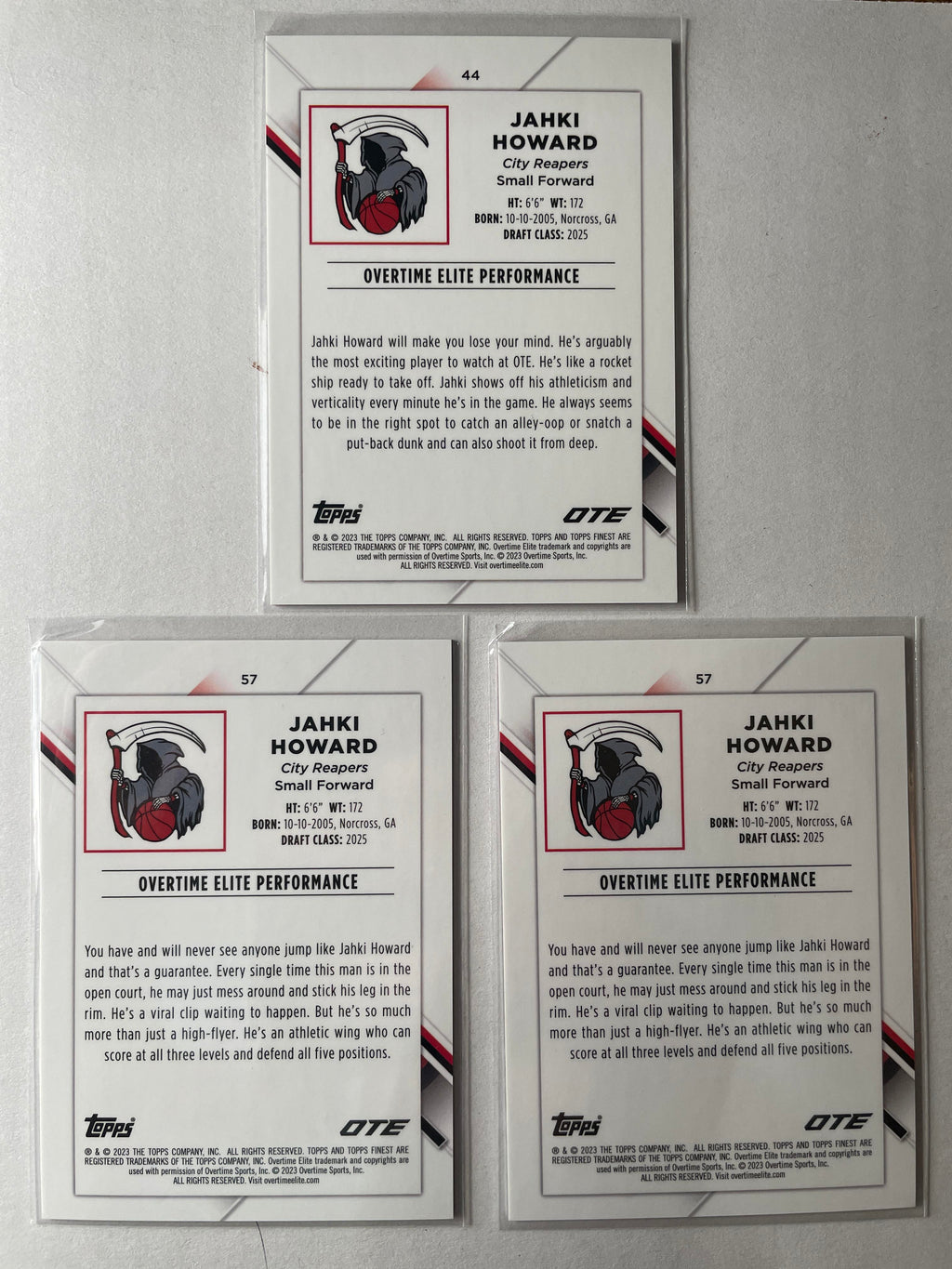 2022-23 Topps OTE Finest Jahki Howard Green /99 Blue /150 Pink /125 Set (x9)