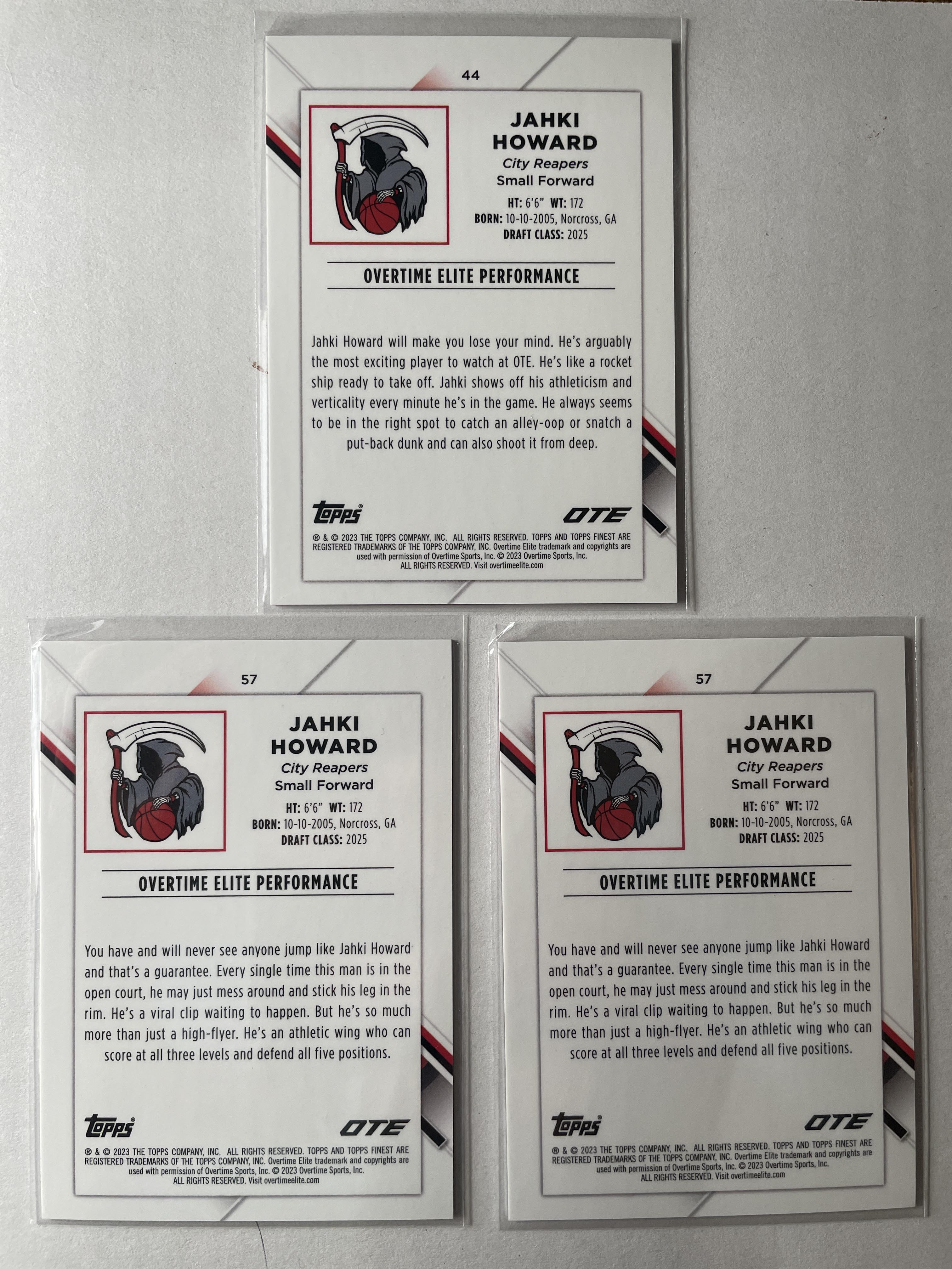 2022-23 Topps OTE Finest Jahki Howard Green /99 Blue /150 Pink /125 Set (x9)