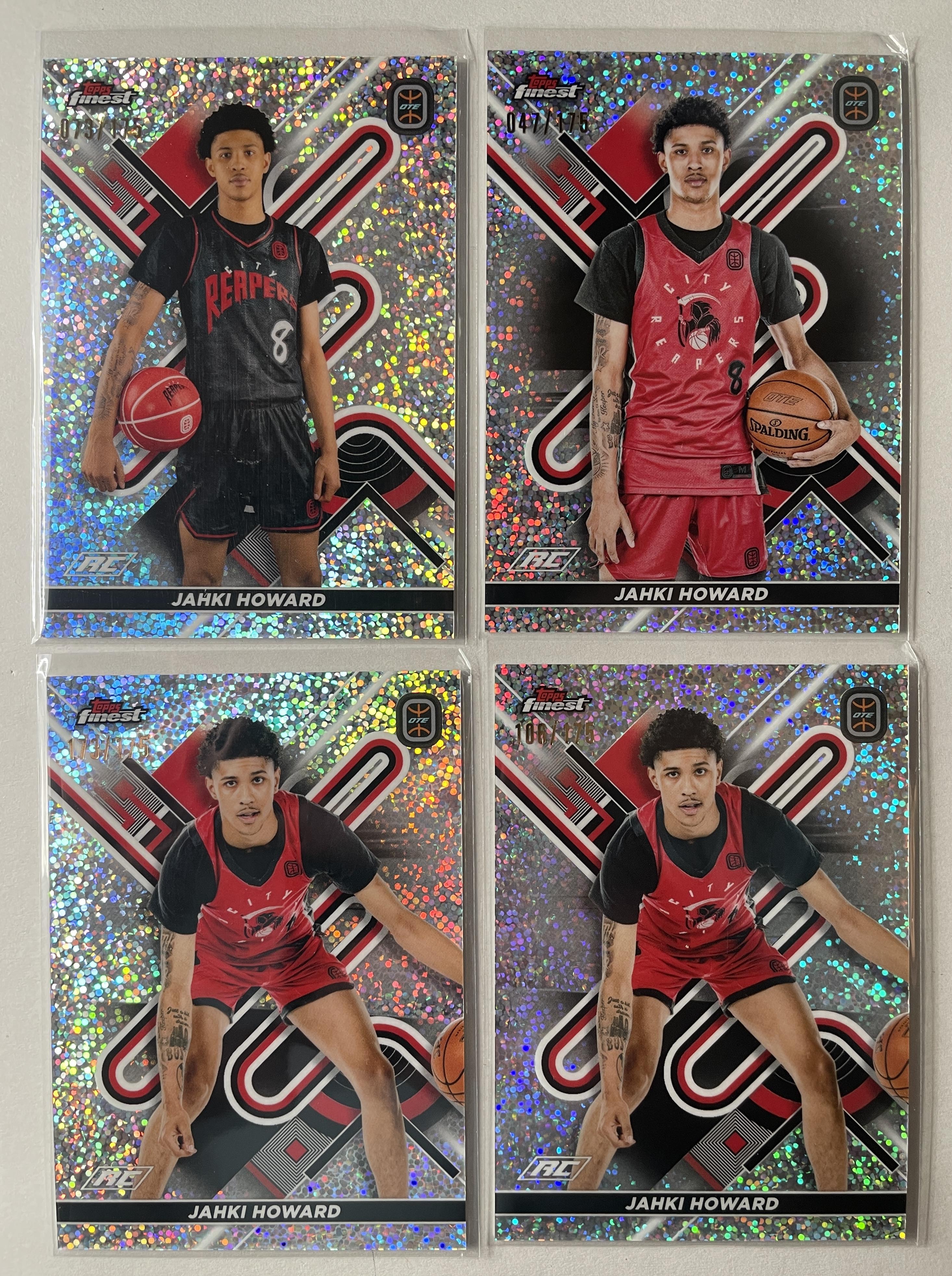 2022-23 Topps OTE Finest Jahki Howard Green /99 Blue /150 Pink /125 Set (x9)