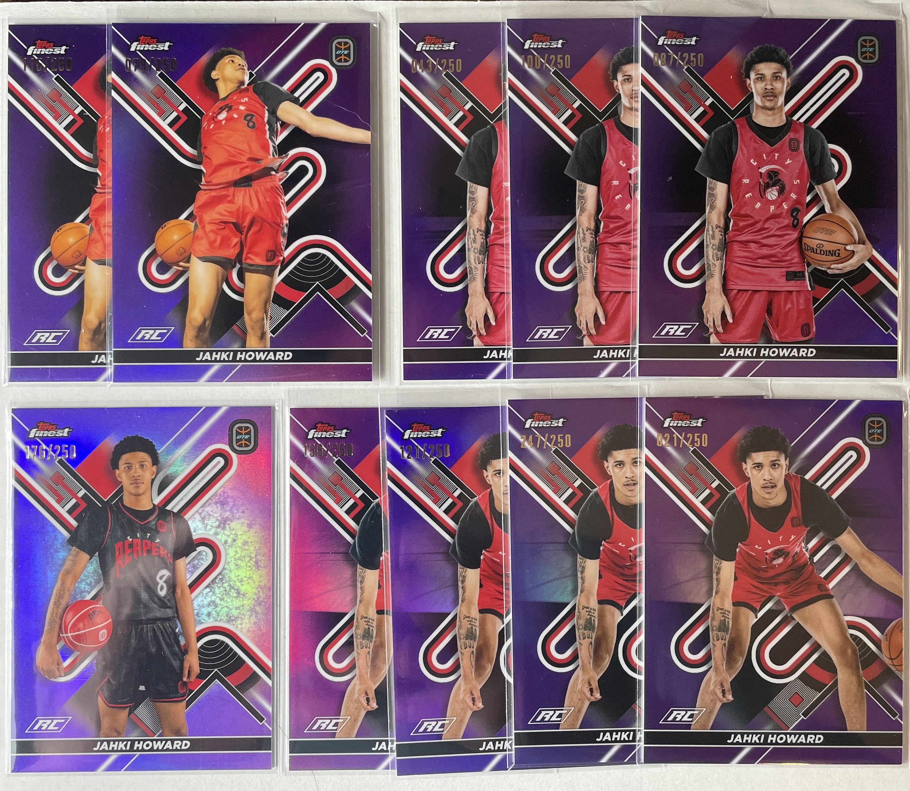 2022-23 Topps OTE Finest Jahki Howard Purple Refractor /250 Set (x10)