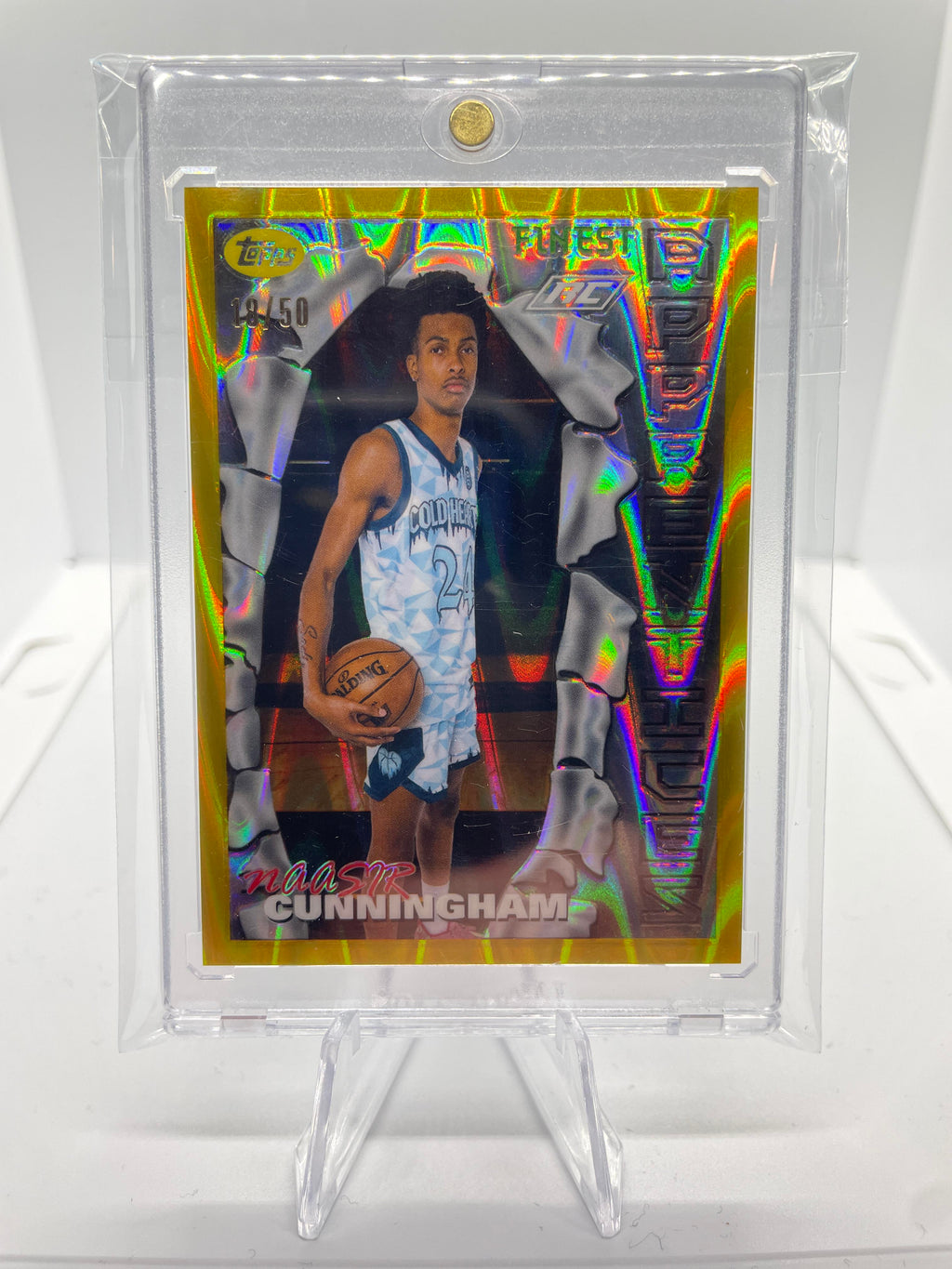 2022-23 Topps OTE Finest Naasir Cunningham Apprentices Gold Refractor Rookie /50