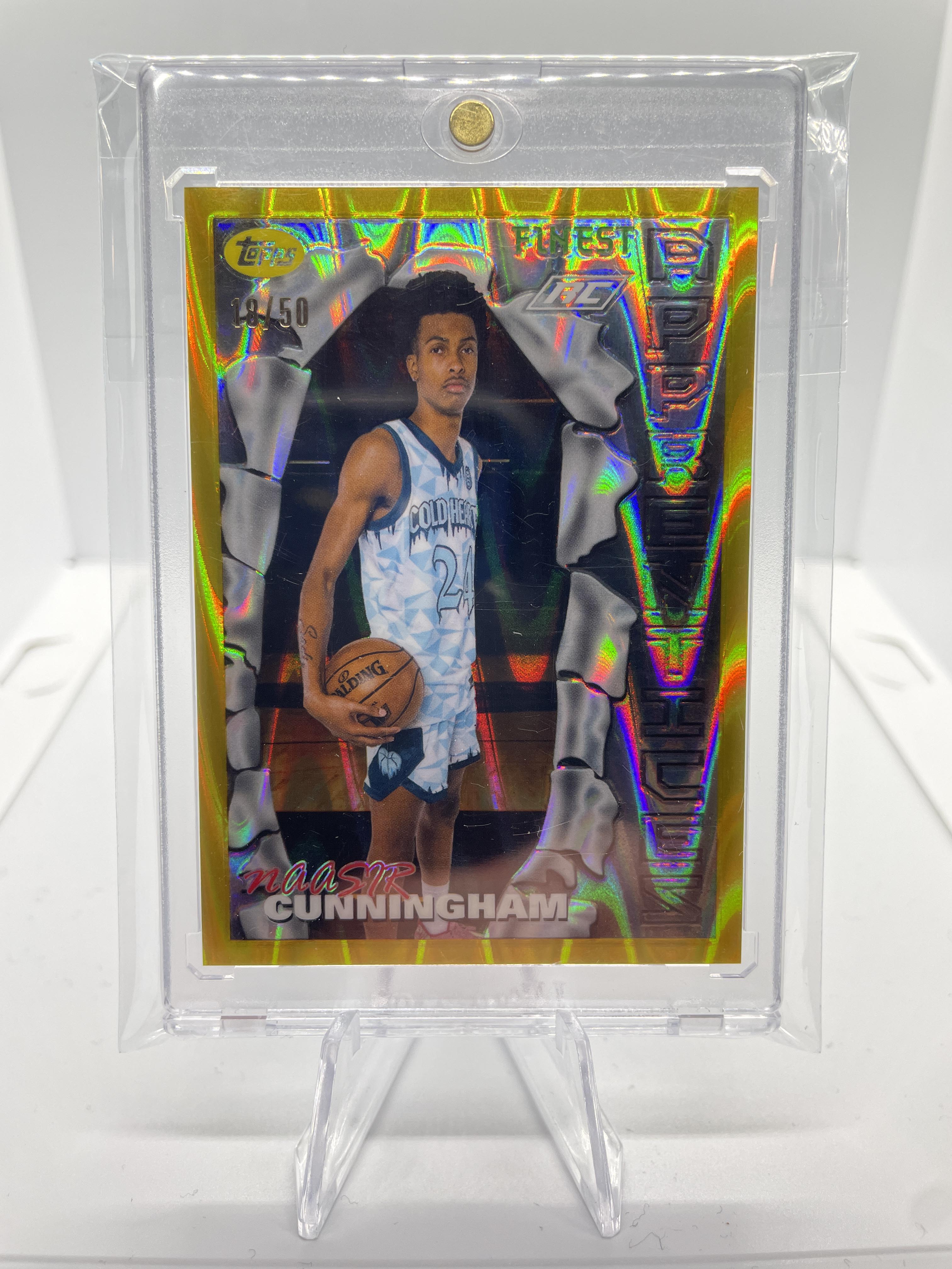 2022-23 Topps OTE Finest Naasir Cunningham Apprentices Gold Refractor Rookie /50