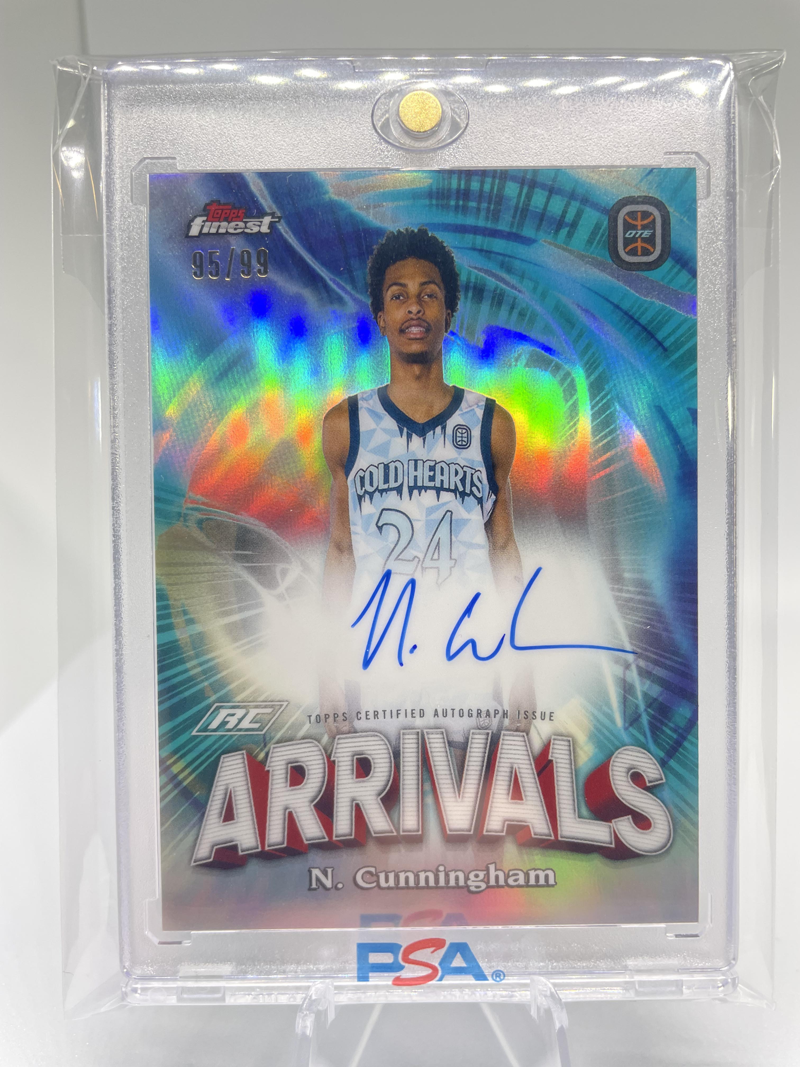 2022-23 Topps OTE Finest Naasir Cunningham Arrivals Rookie Auto /99