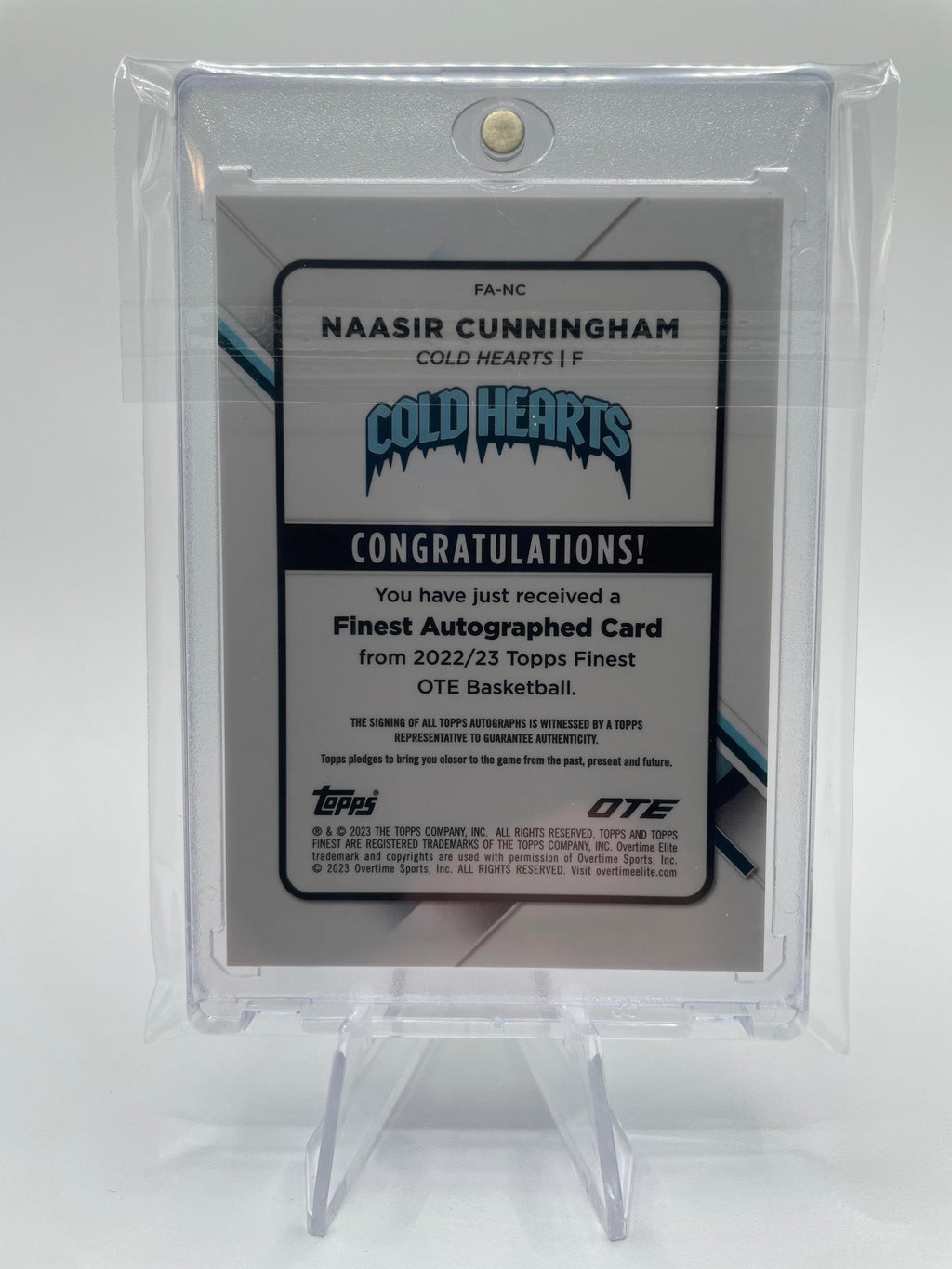 2022-23 Topps OTE Finest Naasir Cunningham Finest Refractor Rookie Auto #FA-NC