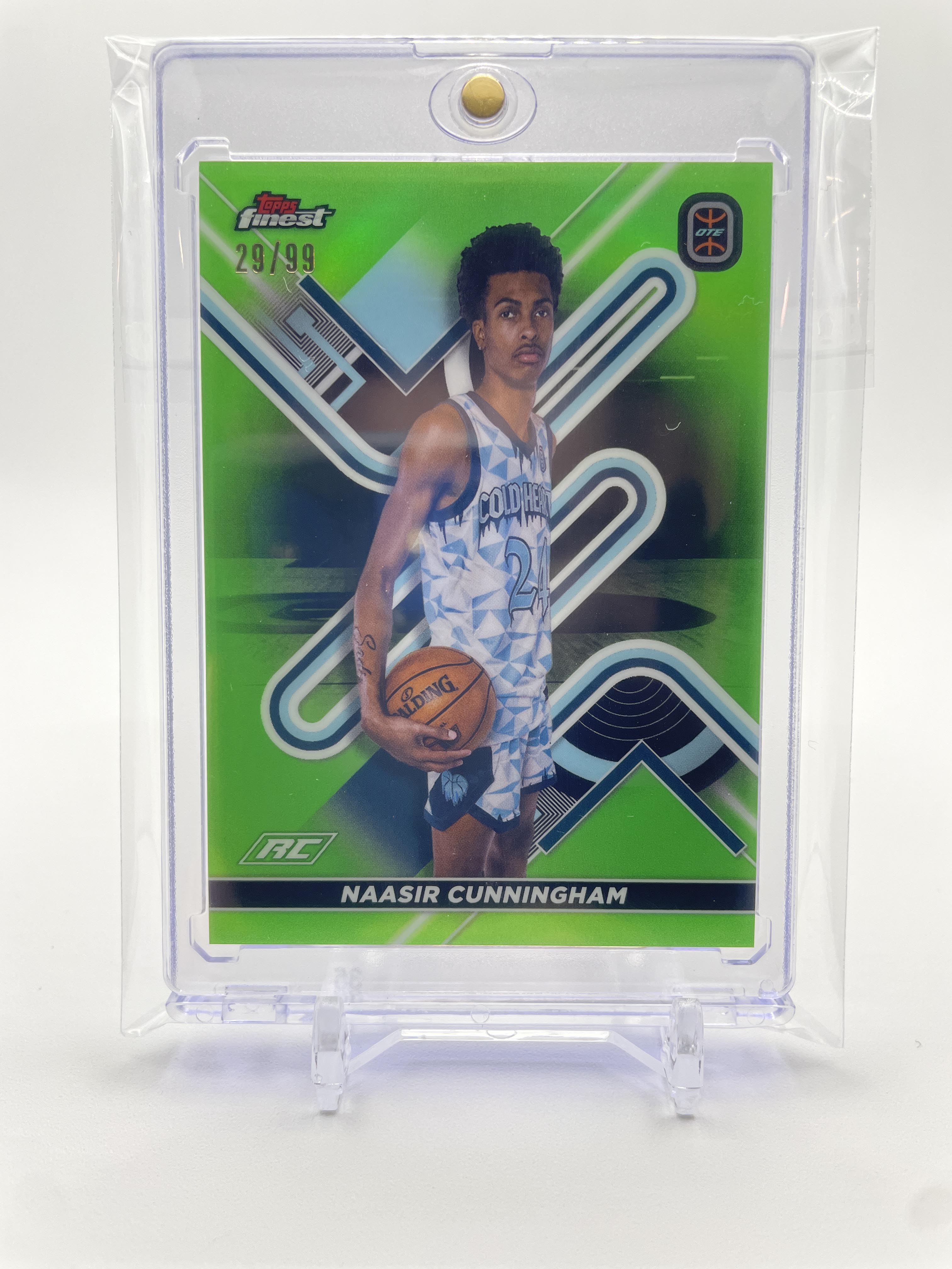 2022-23 Topps OTE Finest Naasir Cunningham Lime Green Refractor Rookie /99