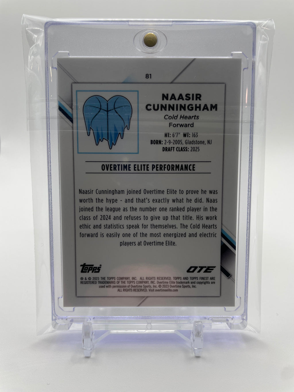 2022-23 Topps OTE Finest Naasir Cunningham Lime Green Refractor Rookie /99