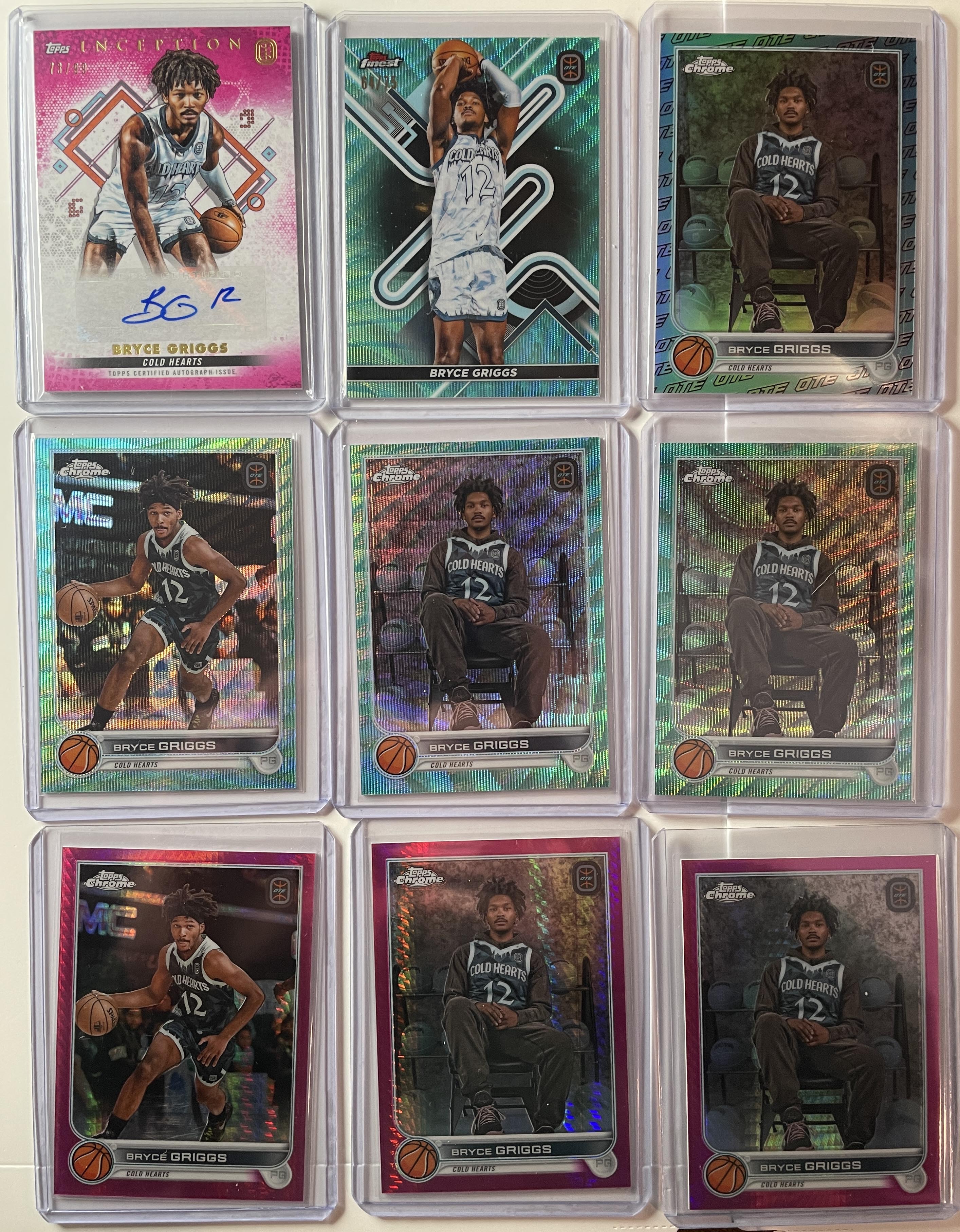 2022-23 Topps OTE Inception Bryce Griggs Auto /99 Aqua /75 Pink /150 + Set (x30)