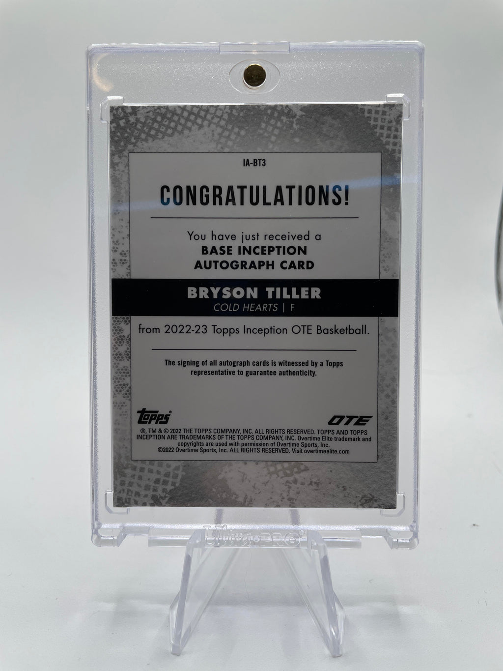 2022-23 Topps OTE Inception Bryson Tiller Magenta Rookie Auto /99 #IA-BT3