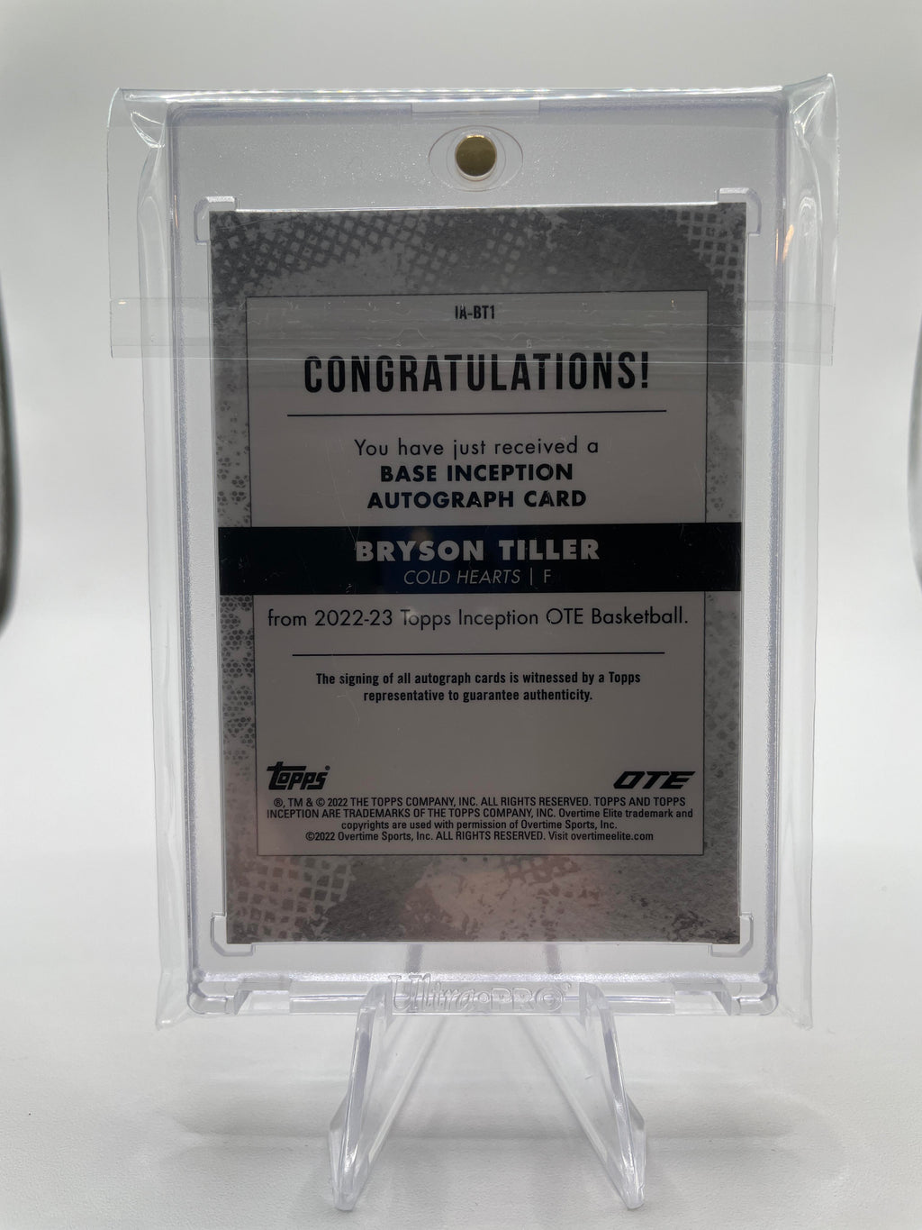 2022-23 Topps OTE Inception Bryson Tiller Magenta Rookie Auto /99 #IA-BT4