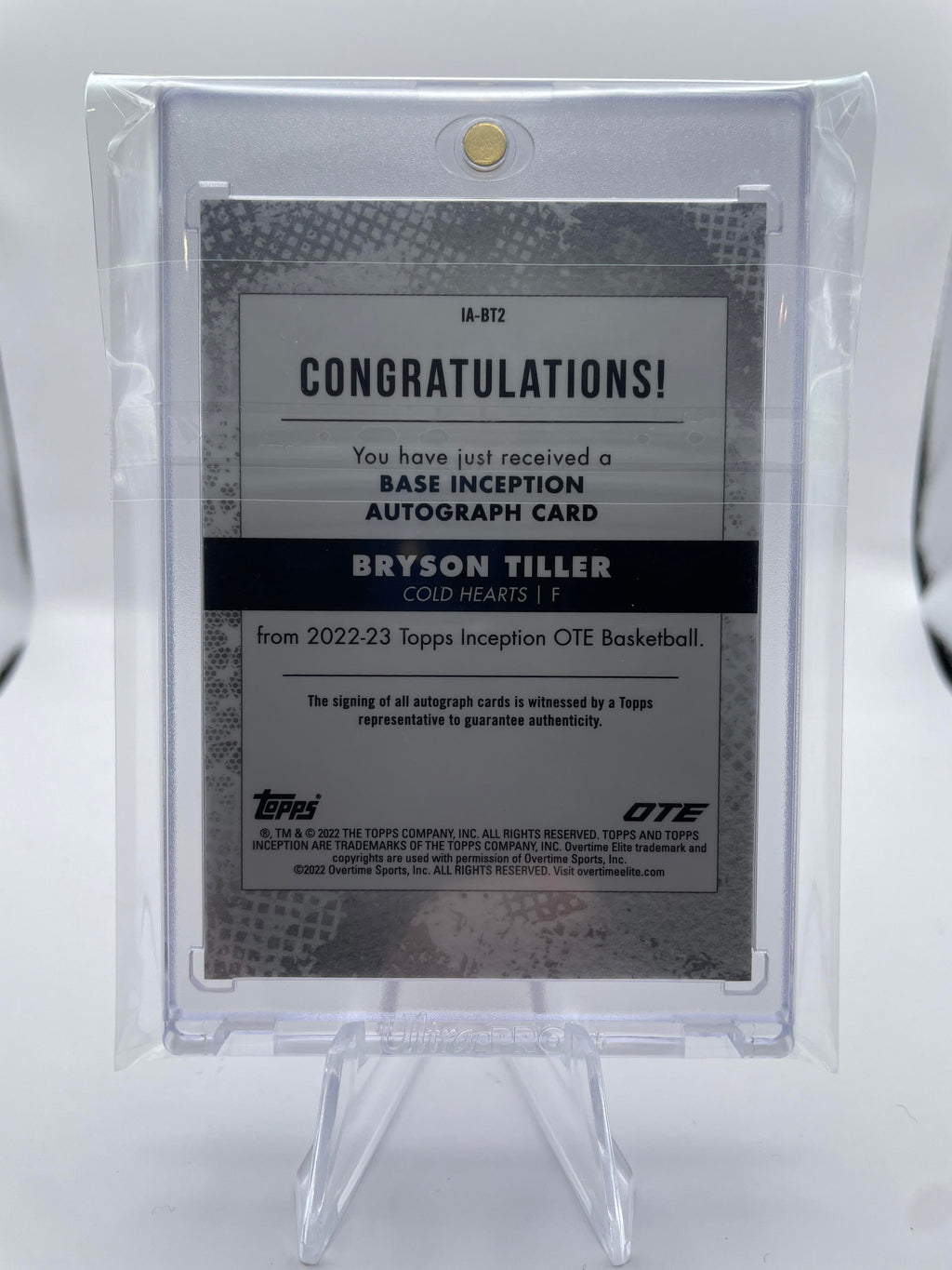 2022-23 Topps OTE Inception Bryson Tiller Magenta Rookie Auto /99 #IA-BT4