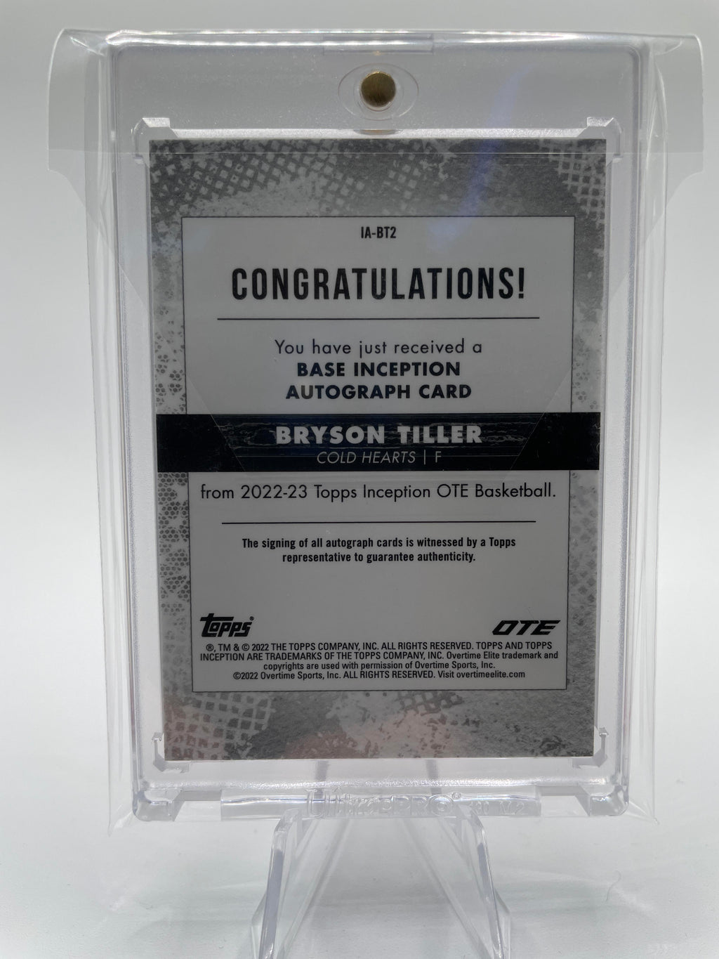 2022-23 Topps OTE Inception Bryson Tiller Magenta Rookie Auto /99 #IA-BT1