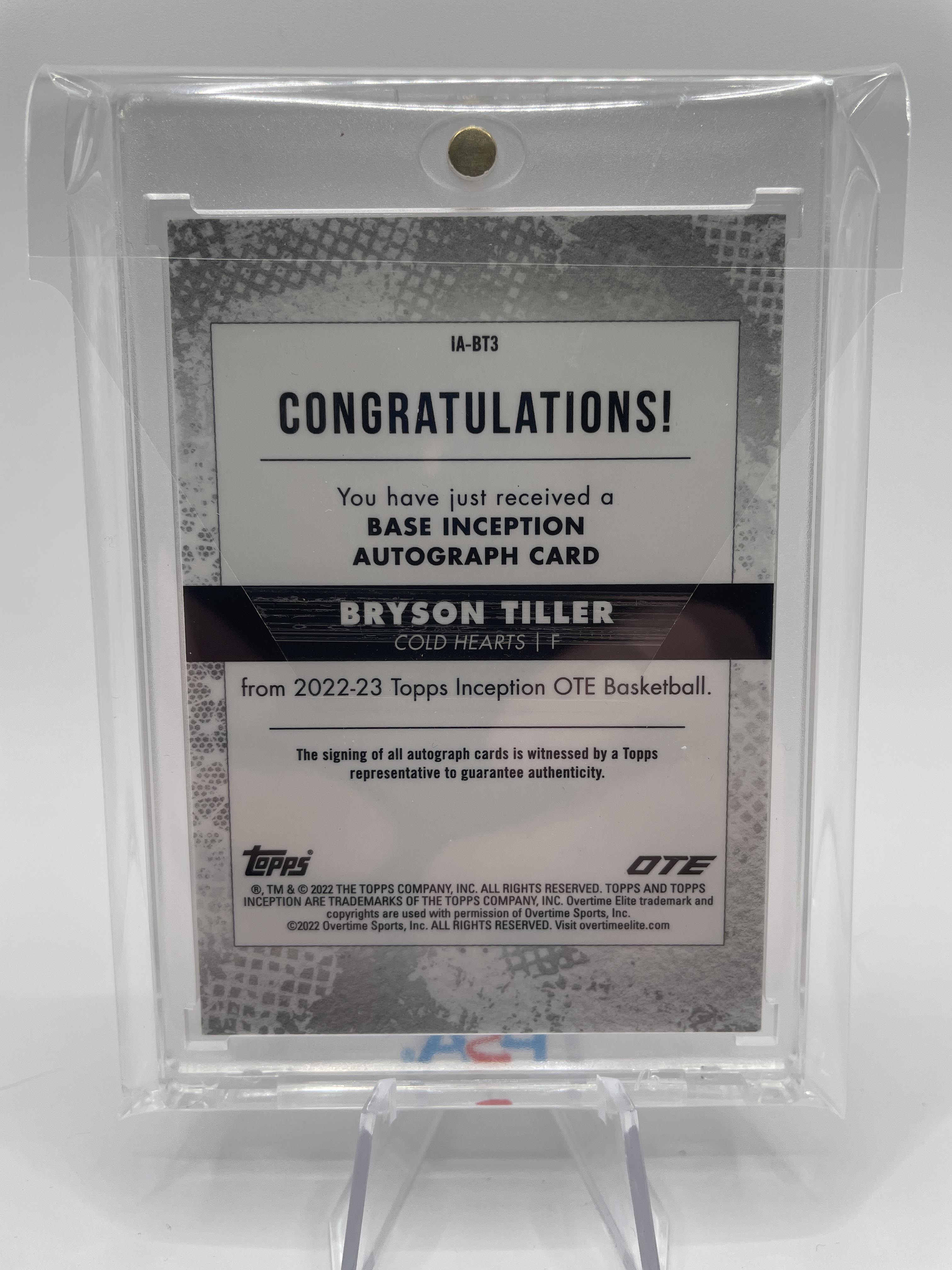 2022-23 Topps OTE Inception Bryson Tiller Magenta Rookie Auto /99 #IA-BT2
