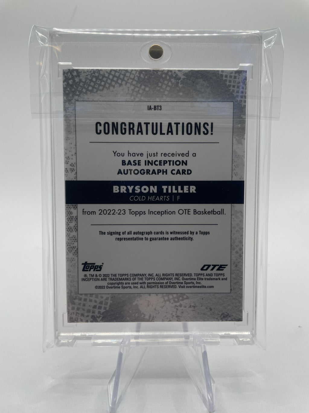 2022-23 Topps OTE Inception Bryson Tiller Magenta Rookie Auto /99 #IA-BT2