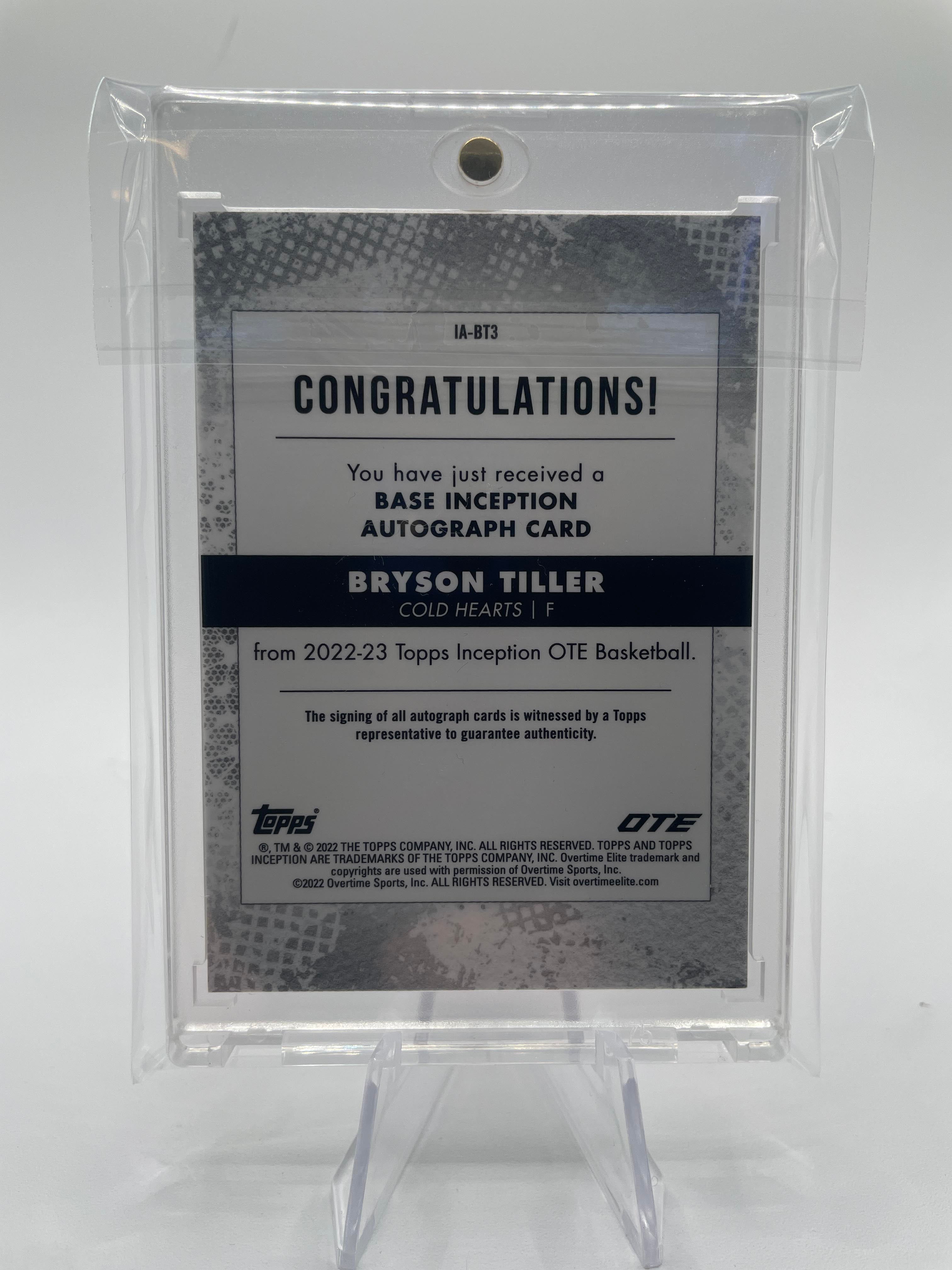 2022-23 Topps OTE Inception Bryson Tiller Magenta Rookie Auto /99 #IA-BT2
