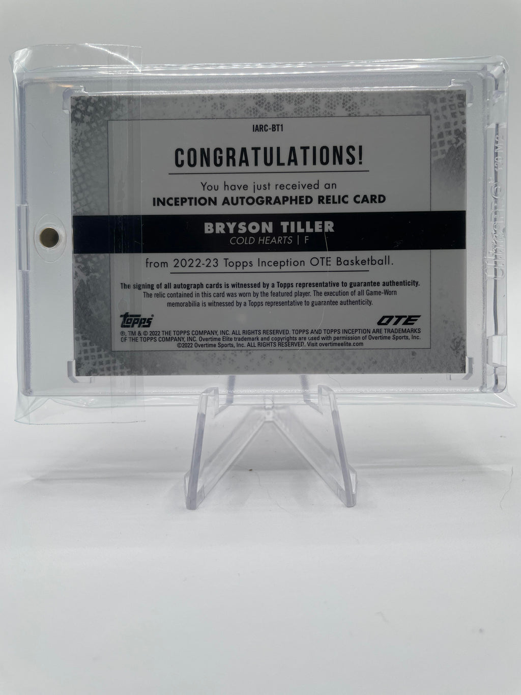 2022-23 Topps OTE Inception Bryson Tiller Magenta Rookie Patch Auto /30 #IARC-BT2