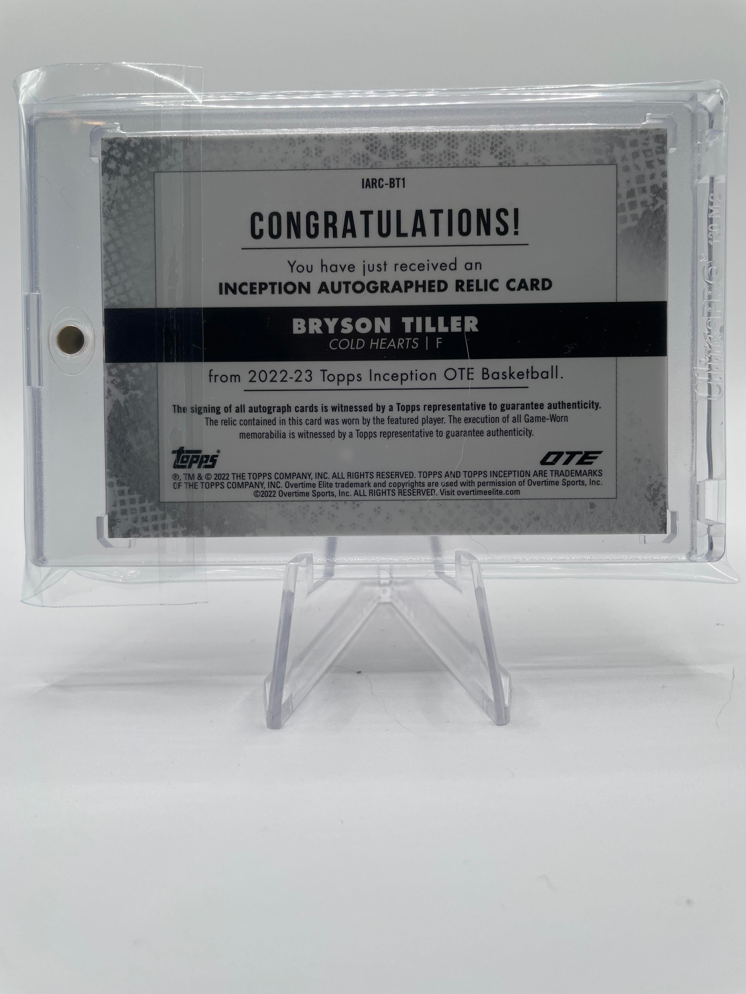 2022-23 Topps OTE Inception Bryson Tiller Magenta Rookie Patch Auto /30 #IARC-BT2