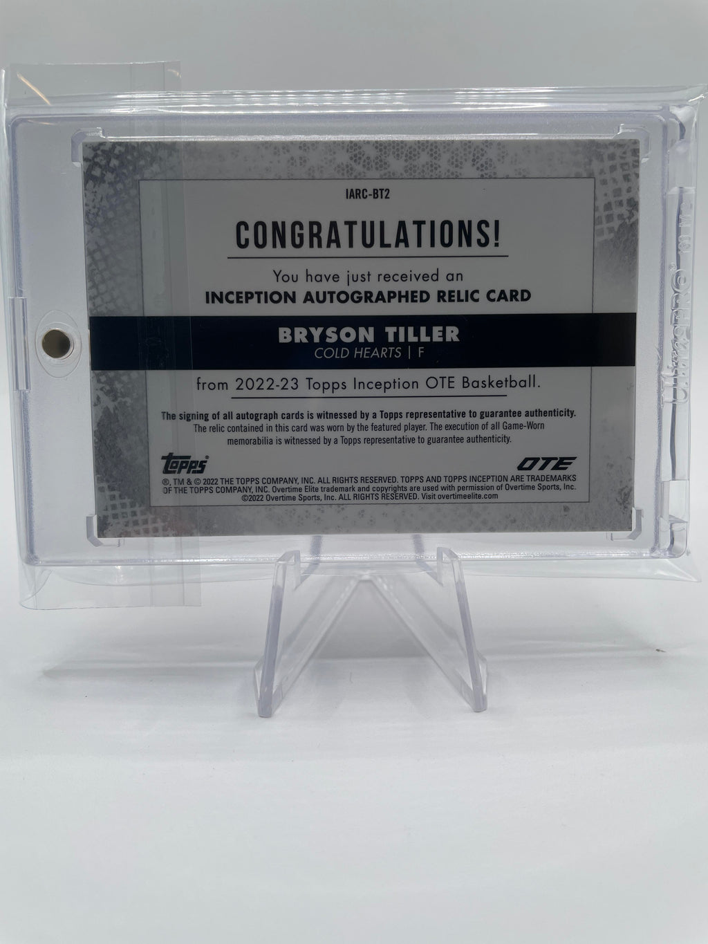 2022-23 Topps OTE Inception Bryson Tiller Magenta Rookie Patch Auto /30 #IARC-BT3