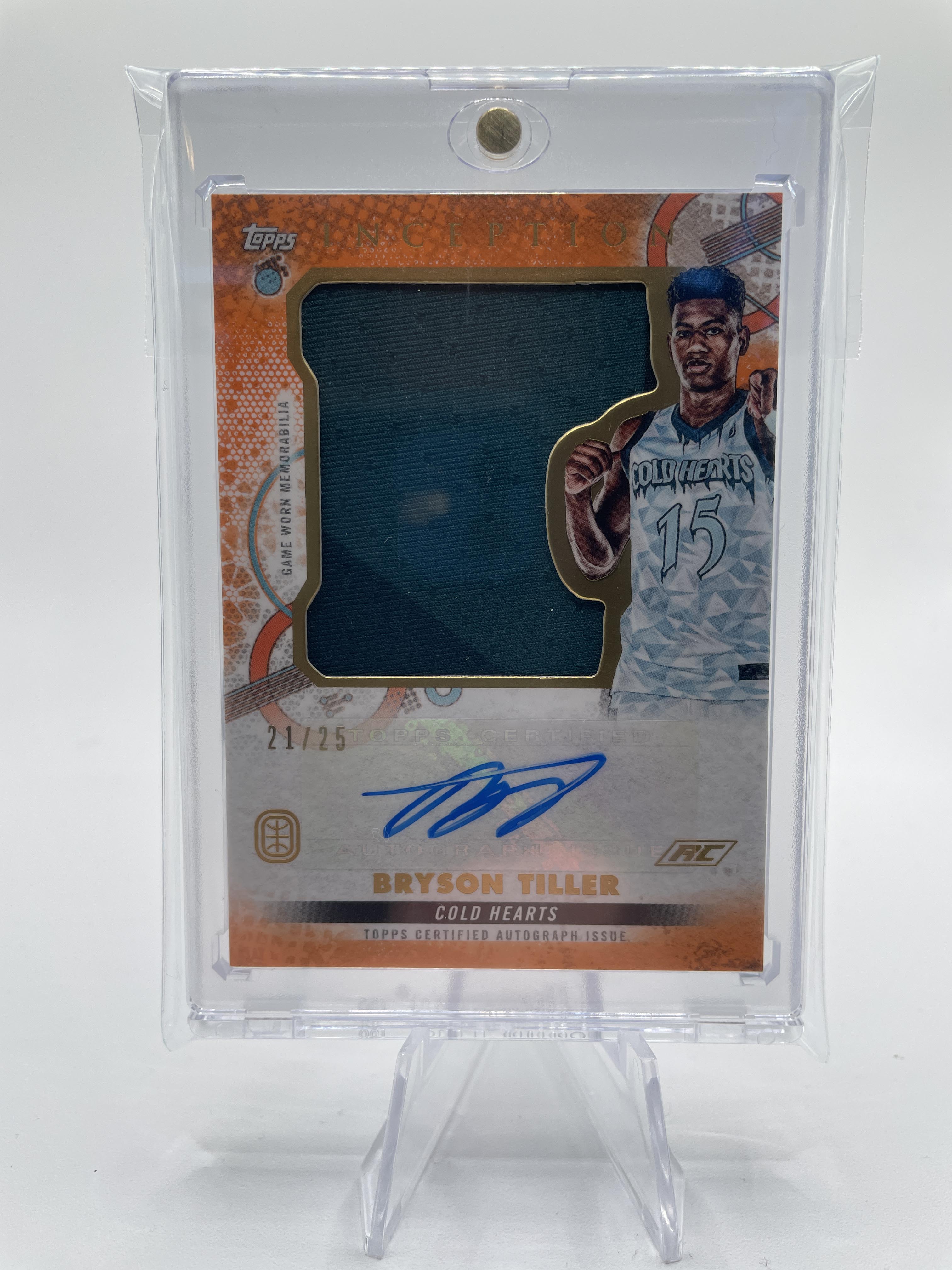 2022-23 Topps OTE Inception Bryson Tiller Orange Jumbo Patch Auto Rookie /25