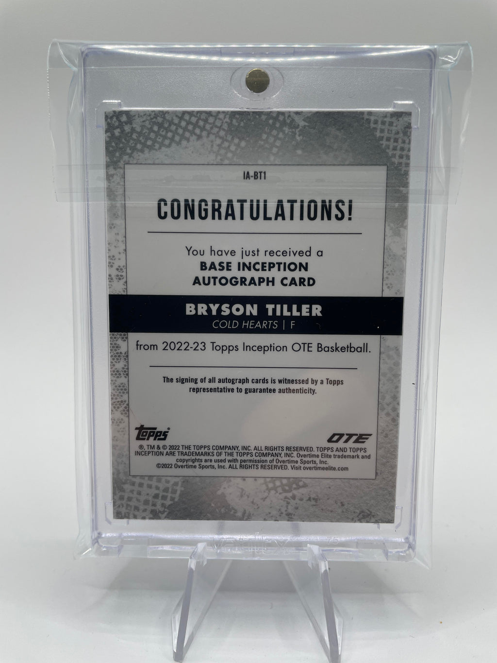2022-23 Topps OTE Inception Bryson Tiller Orange Rookie Auto /50 #IA-BT1