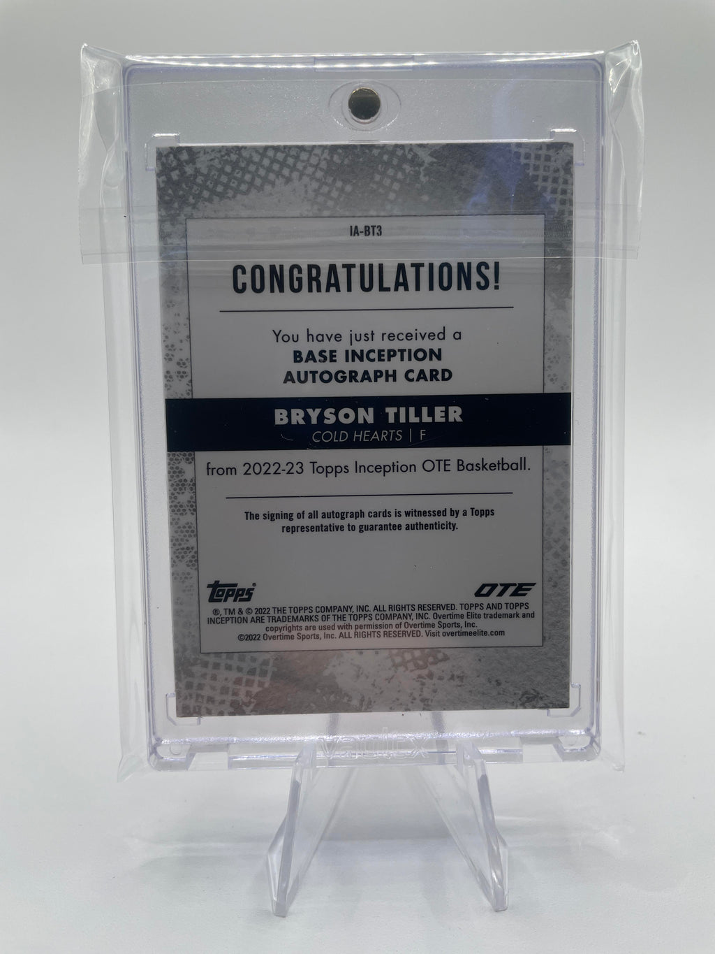 2022-23 Topps OTE Inception Bryson Tiller Orange Rookie Auto /50 #IA-BT2