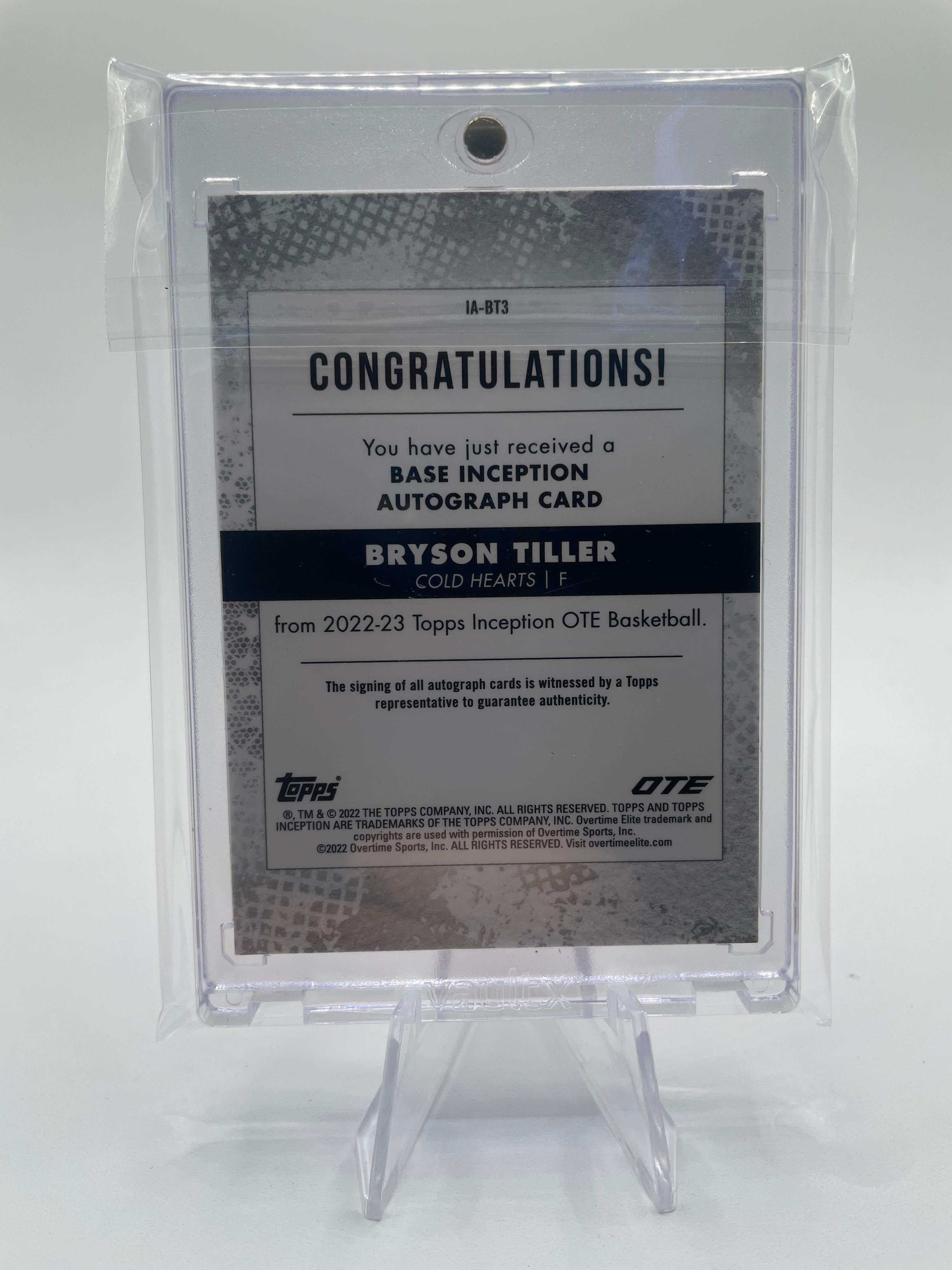 2022-23 Topps OTE Inception Bryson Tiller Orange Rookie Auto /50 #IA-BT2