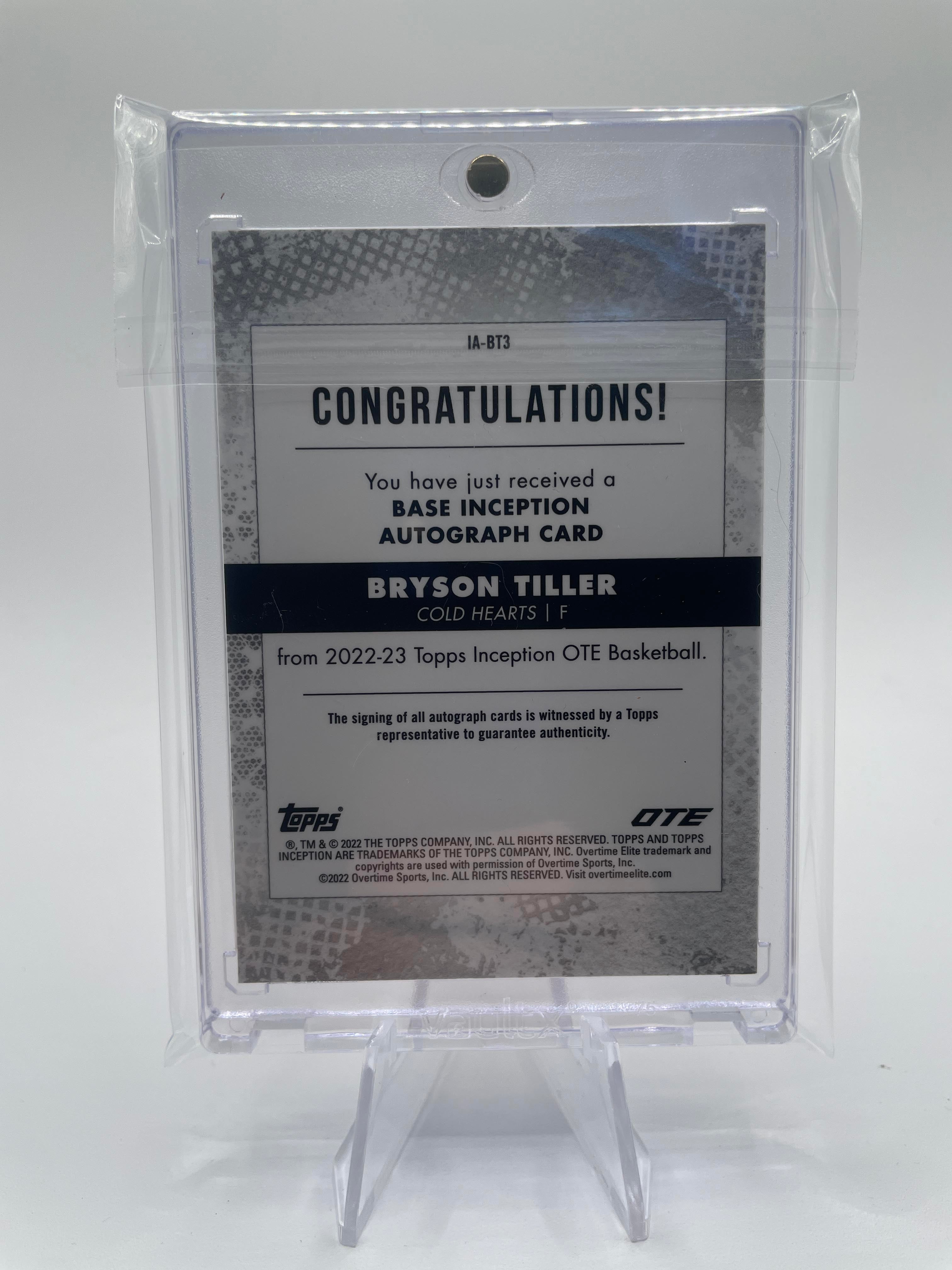 2022-23 Topps OTE Inception Bryson Tiller Orange Rookie Auto /50 #IA-BT2