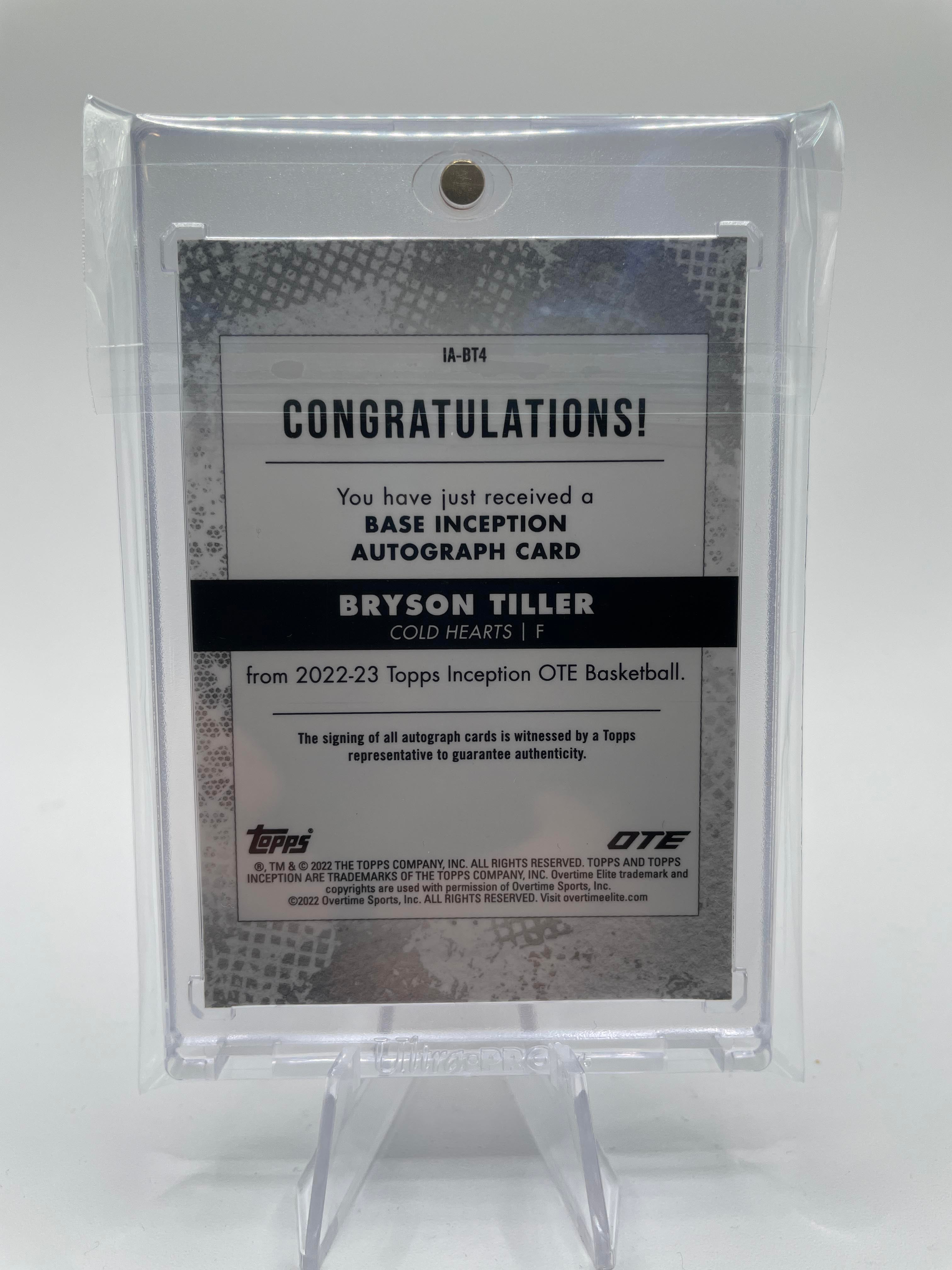 2022-23 Topps OTE Inception Bryson Tiller Red Rookie Auto /75 #IA-BT1
