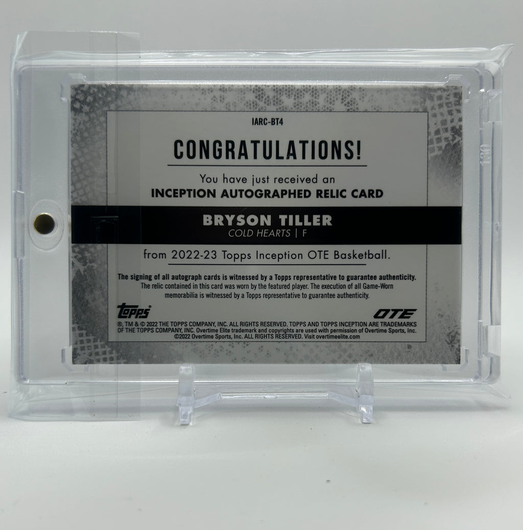 2022-23 Topps OTE Inception Bryson Tiller Red Rookie Patch Auto /25 #IARC-BT1