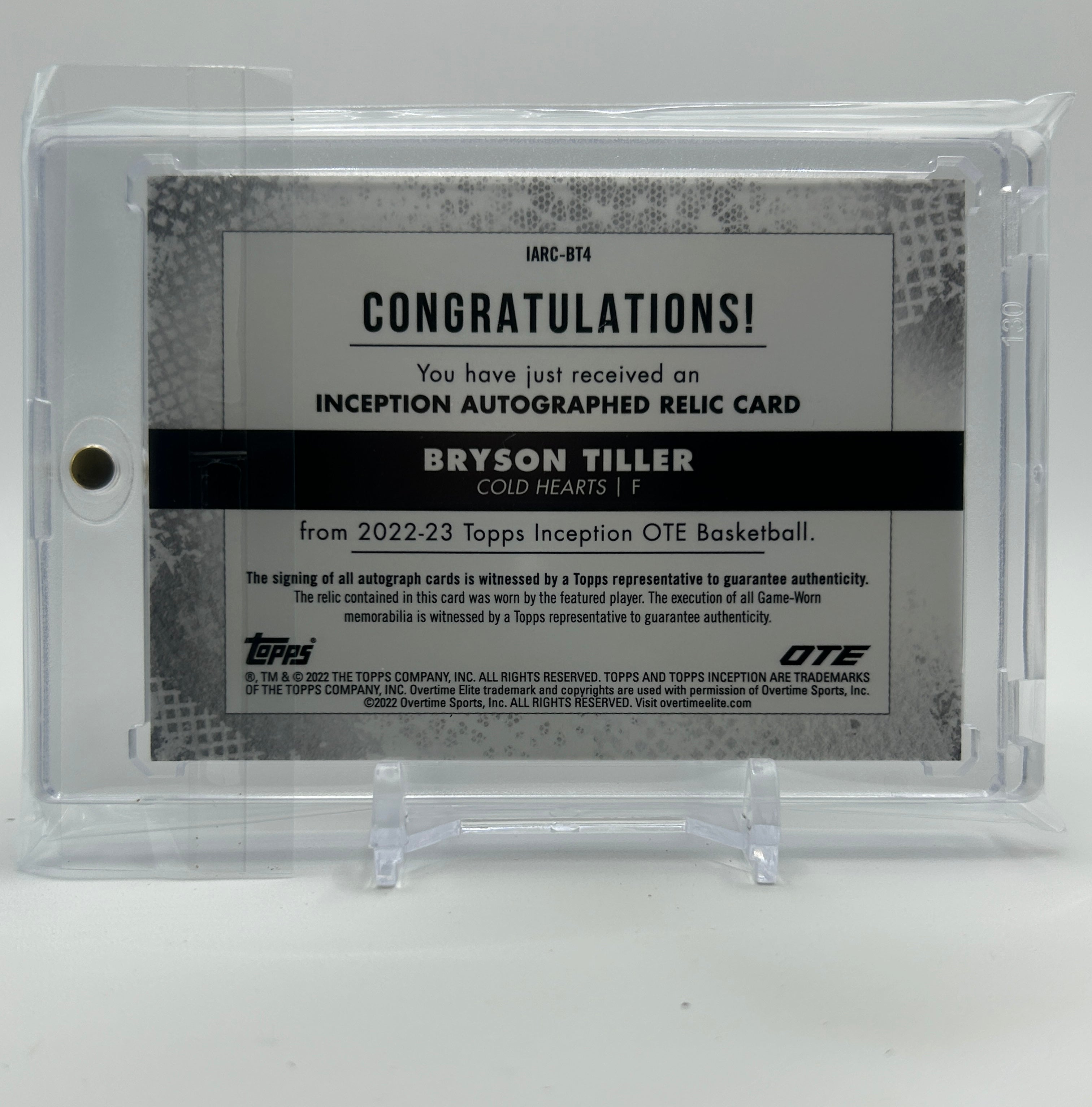 2022-23 Topps OTE Inception Bryson Tiller Red Rookie Patch Auto /25 #IARC-BT1