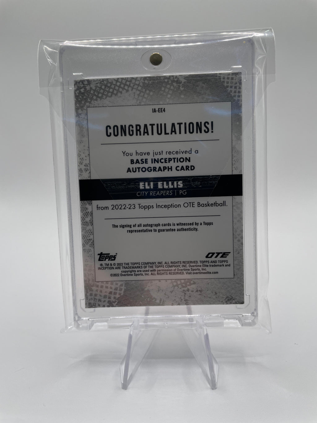 2022-23 Topps OTE Inception Eli Ellis Orange Foil Rookie Auto /50