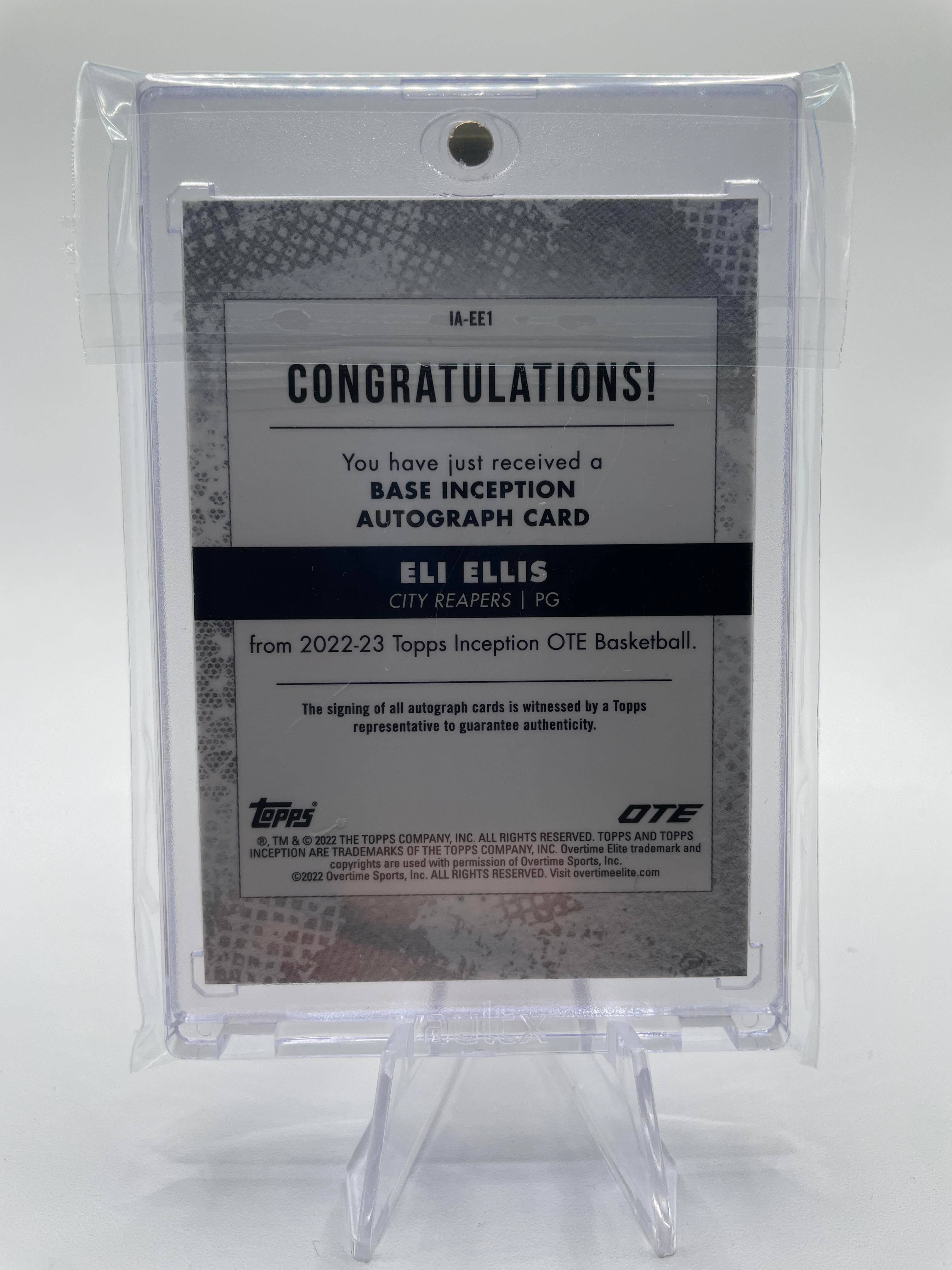 2022-23 Topps OTE Inception Eli Ellis Pink Foil Rookie Auto /99