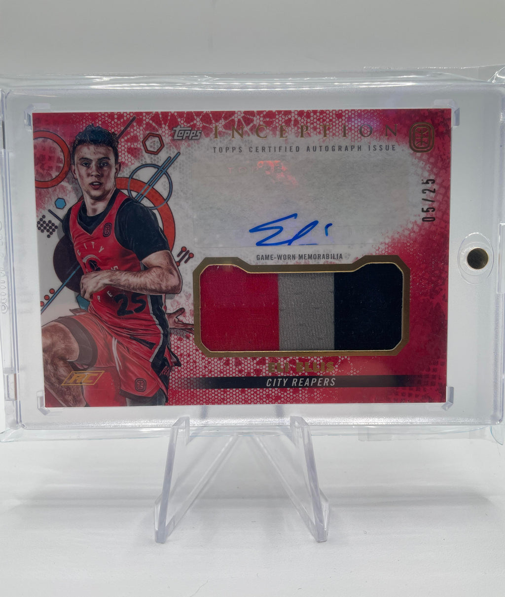 2022-23 Topps OTE Inception Eli Ellis Red Foil Rookie Auto Patch /25