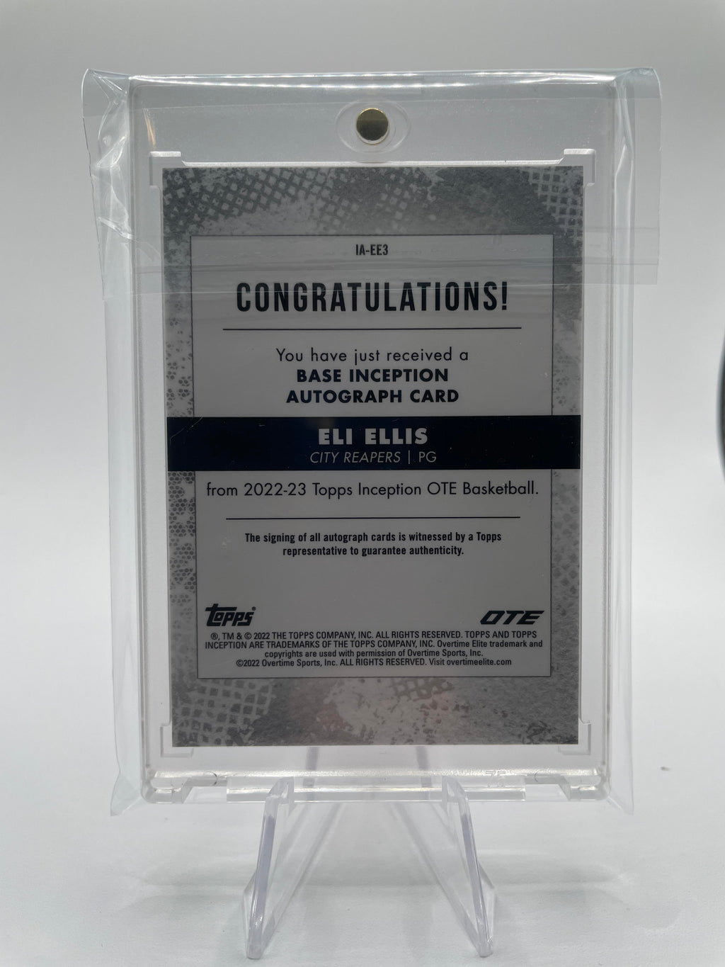 2022-23 Topps OTE Inception Eli Ellis Red Rookie Auto /75