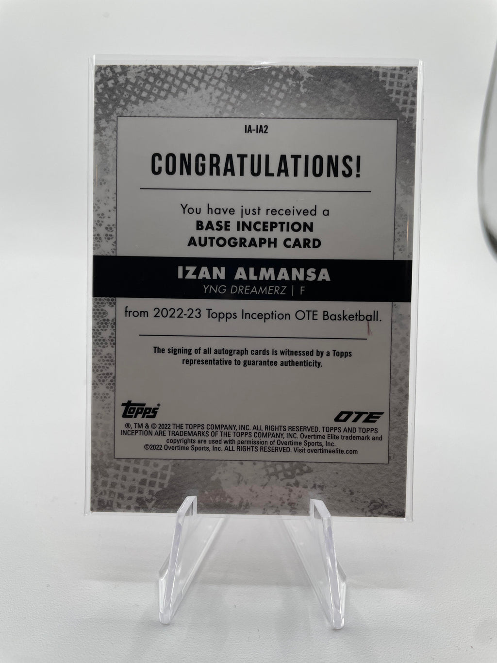 2022-23 Topps OTE Inception Izan Almansa Magenta Foil Rookie Auto /99
