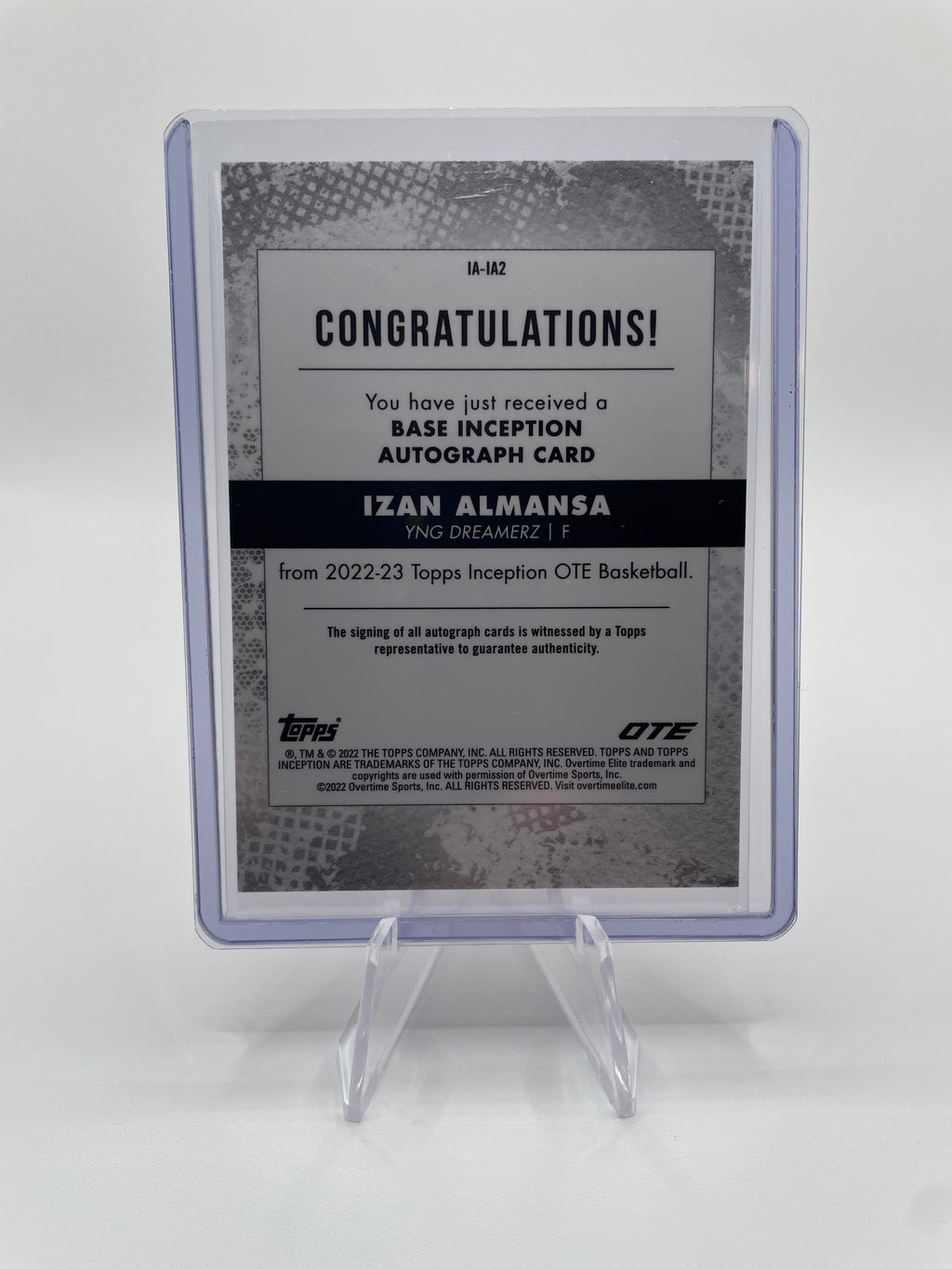 2022-23 Topps OTE Inception Izan Almansa Magenta Foil Rookie Auto /99