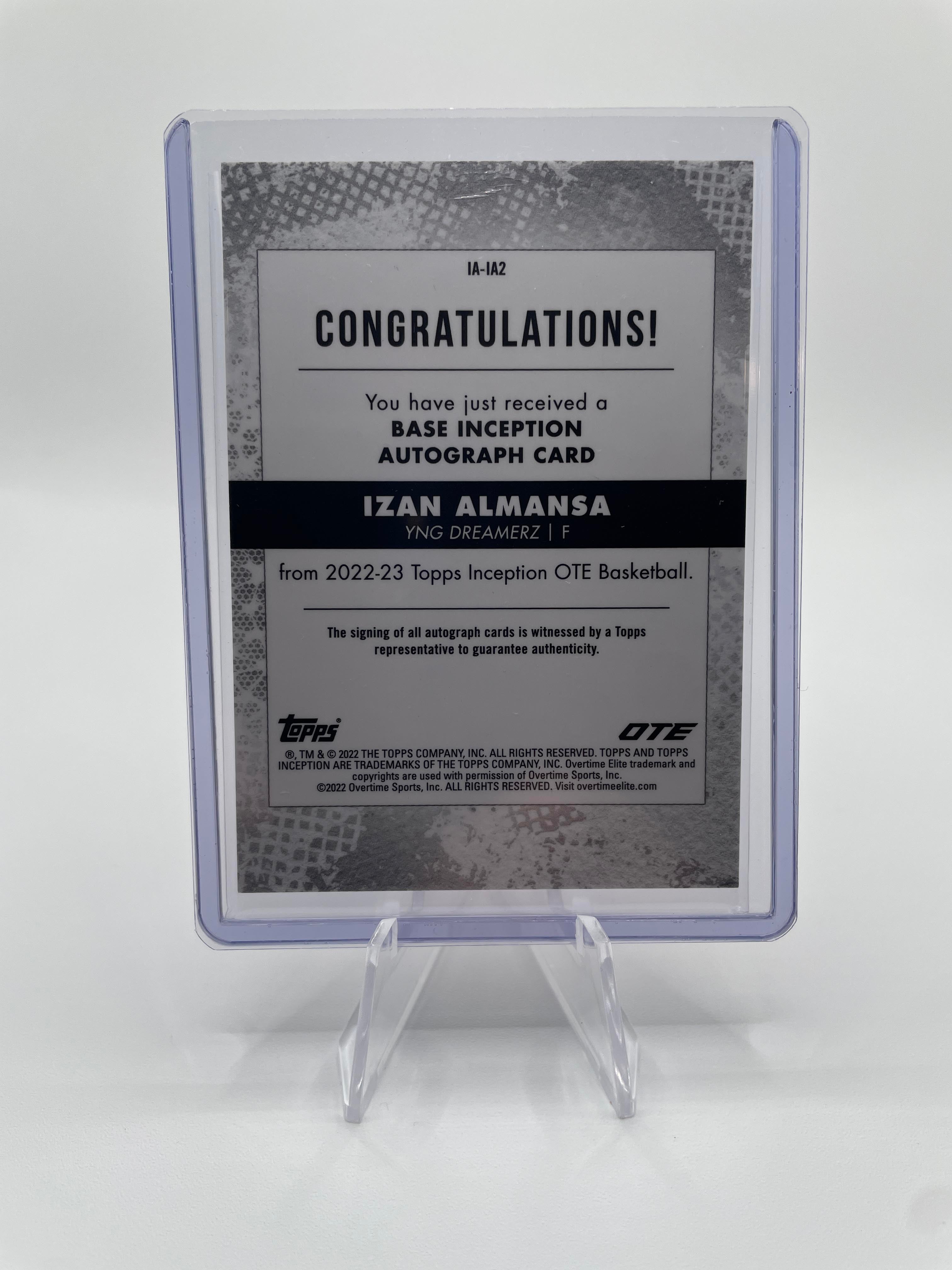 2022-23 Topps OTE Inception Izan Almansa Magenta Foil Rookie Auto /99