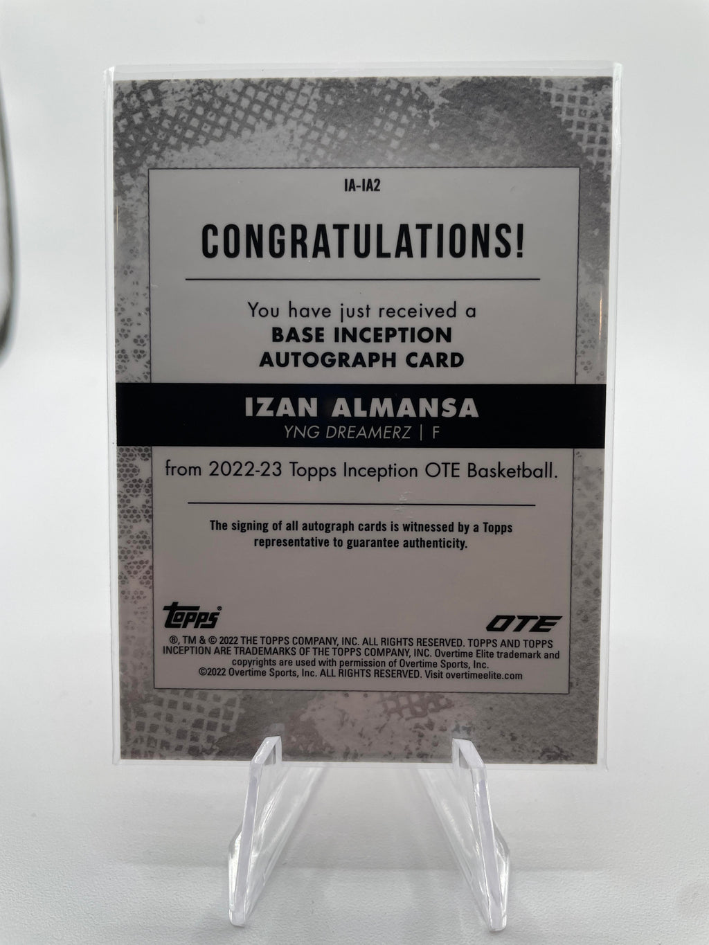 2022-23 Topps OTE Inception Izan Almansa Red Foil Rookie Auto /75