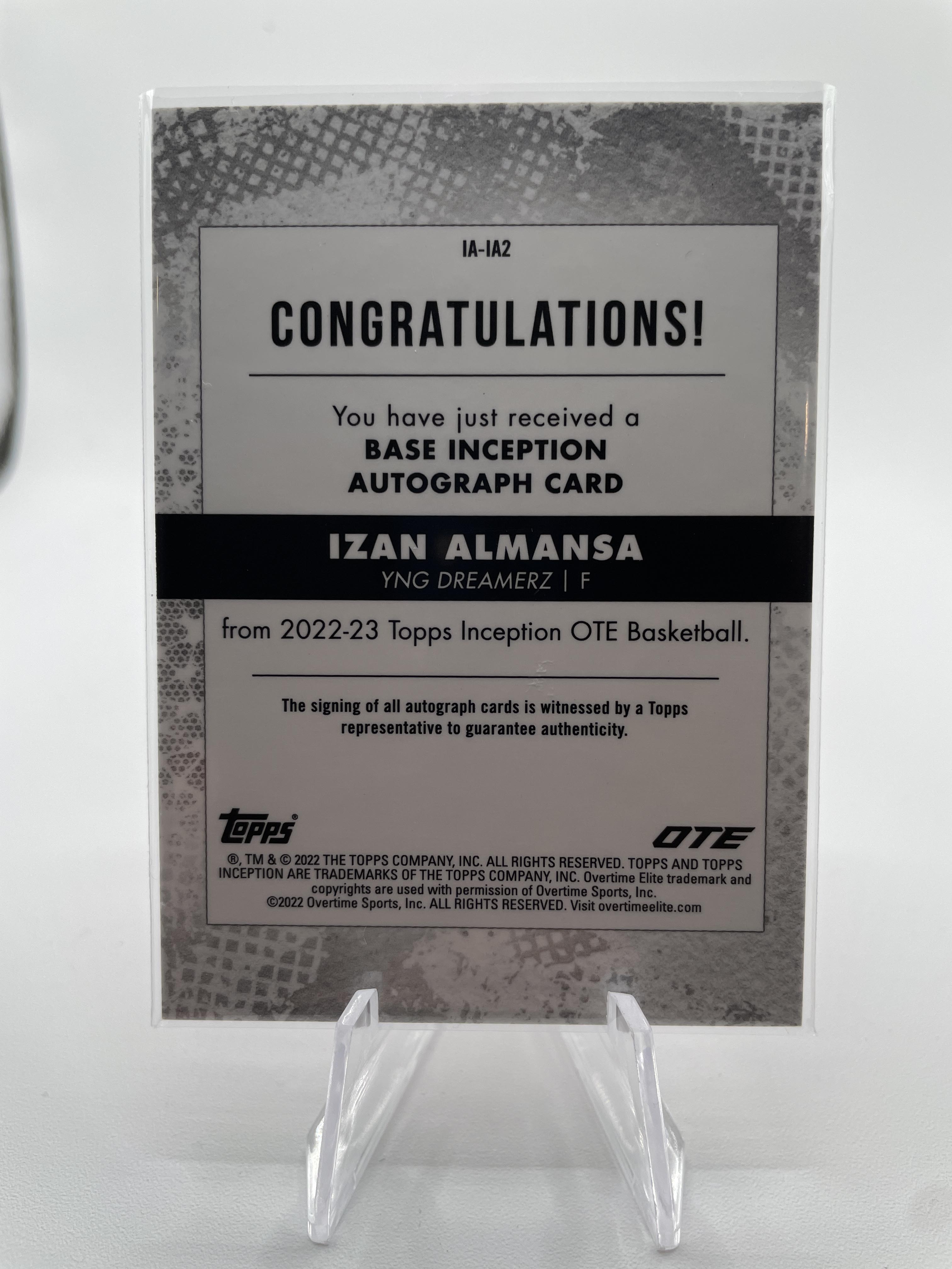 2022-23 Topps OTE Inception Izan Almansa Red Foil Rookie Auto /75